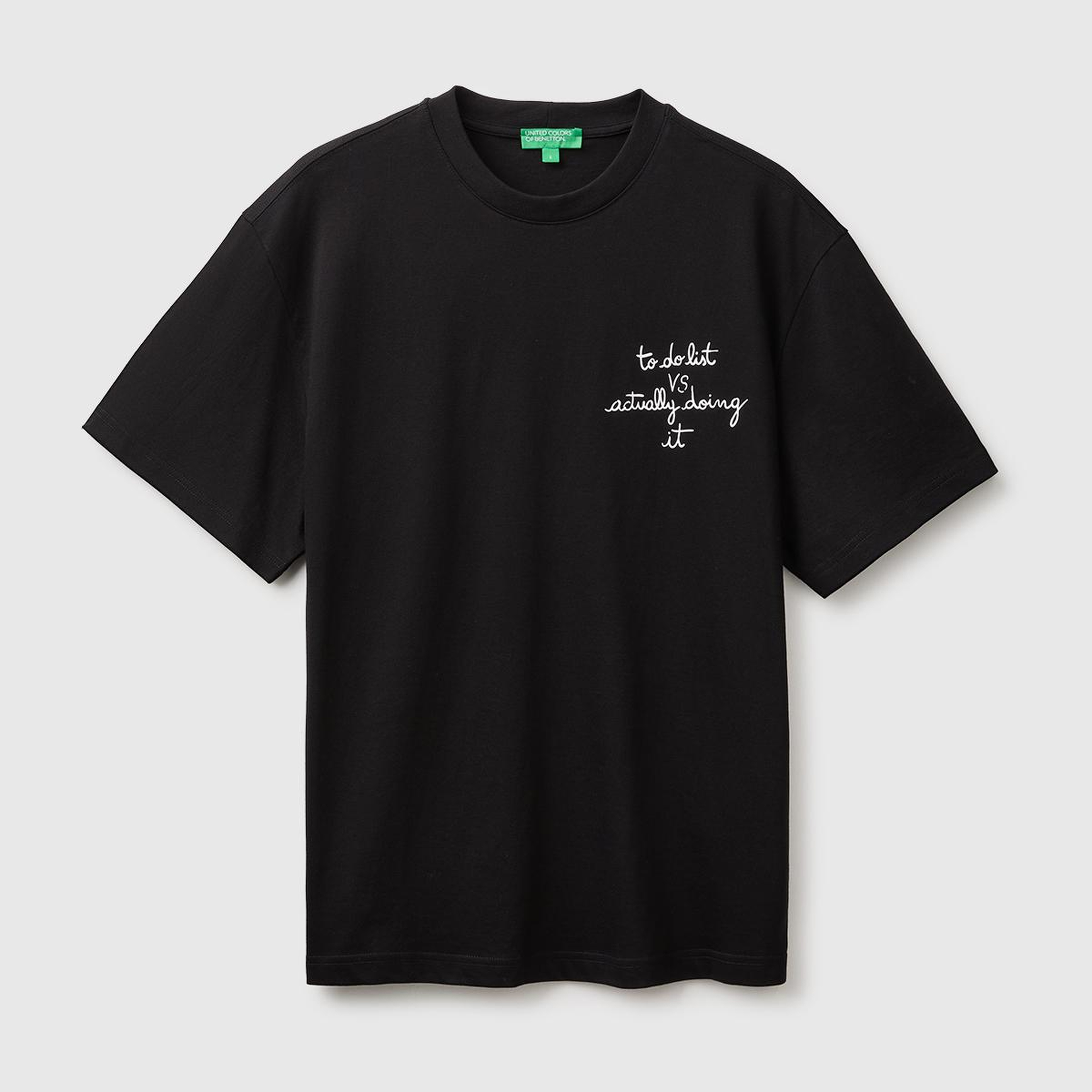 Erkek Siyah %100 Pamuk Relaxed Fit Kısa Kollu T-Shirt