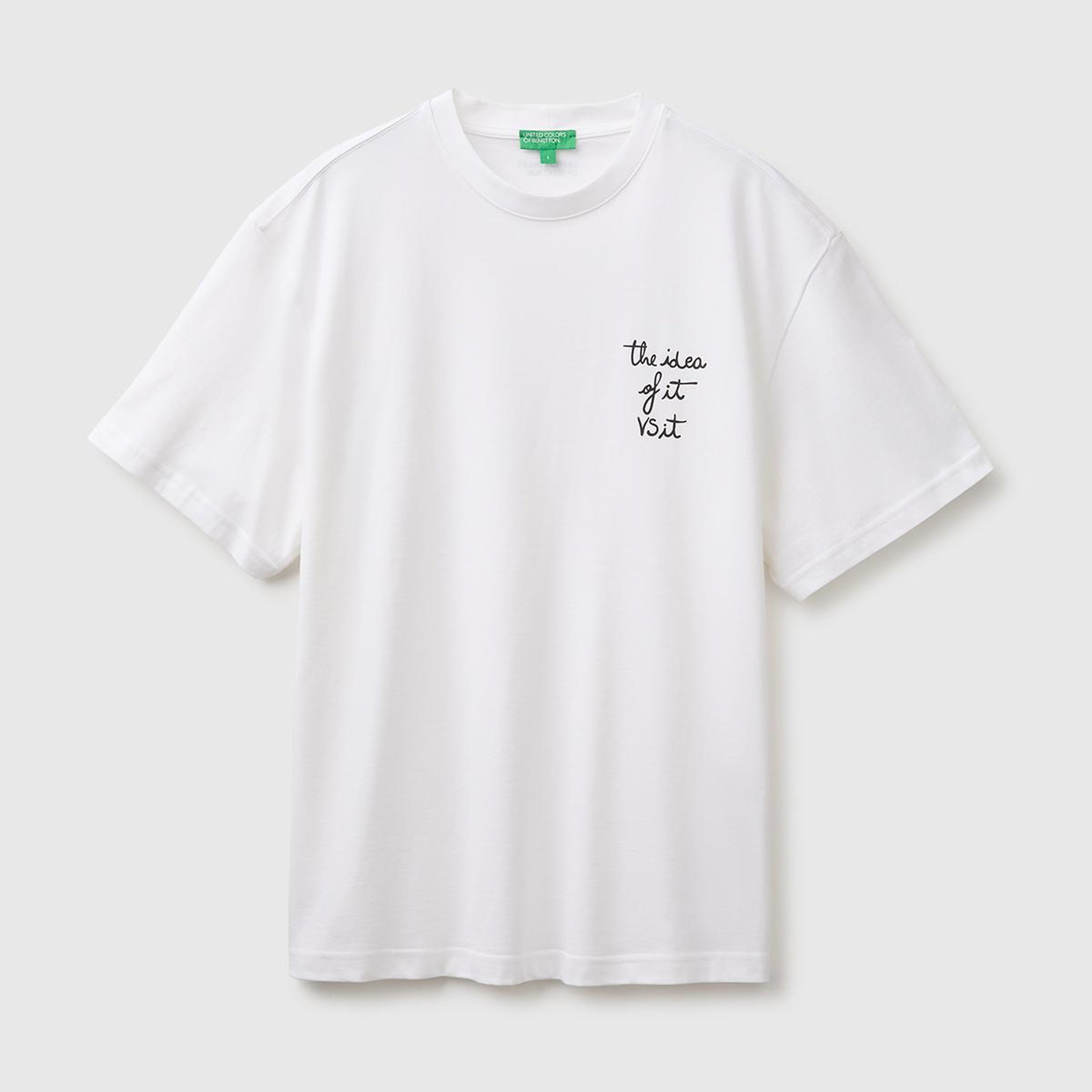 Erkek Beyaz Mix %100 Pamuk Relaxed Fit Kısa Kollu T-Shirt