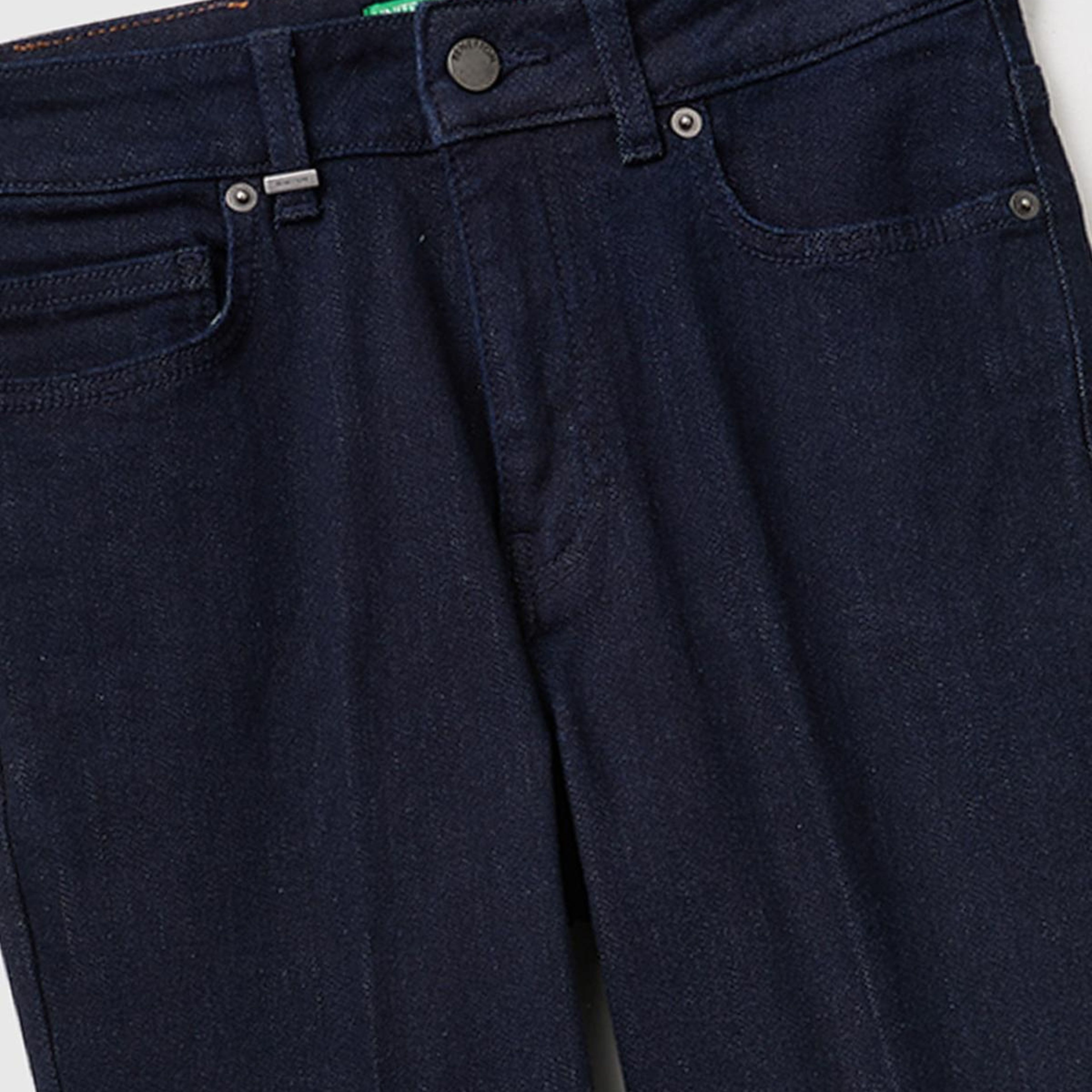 Kadın Koyu Mavi Pamuk Karışımlı Cepli Denim Pantolon