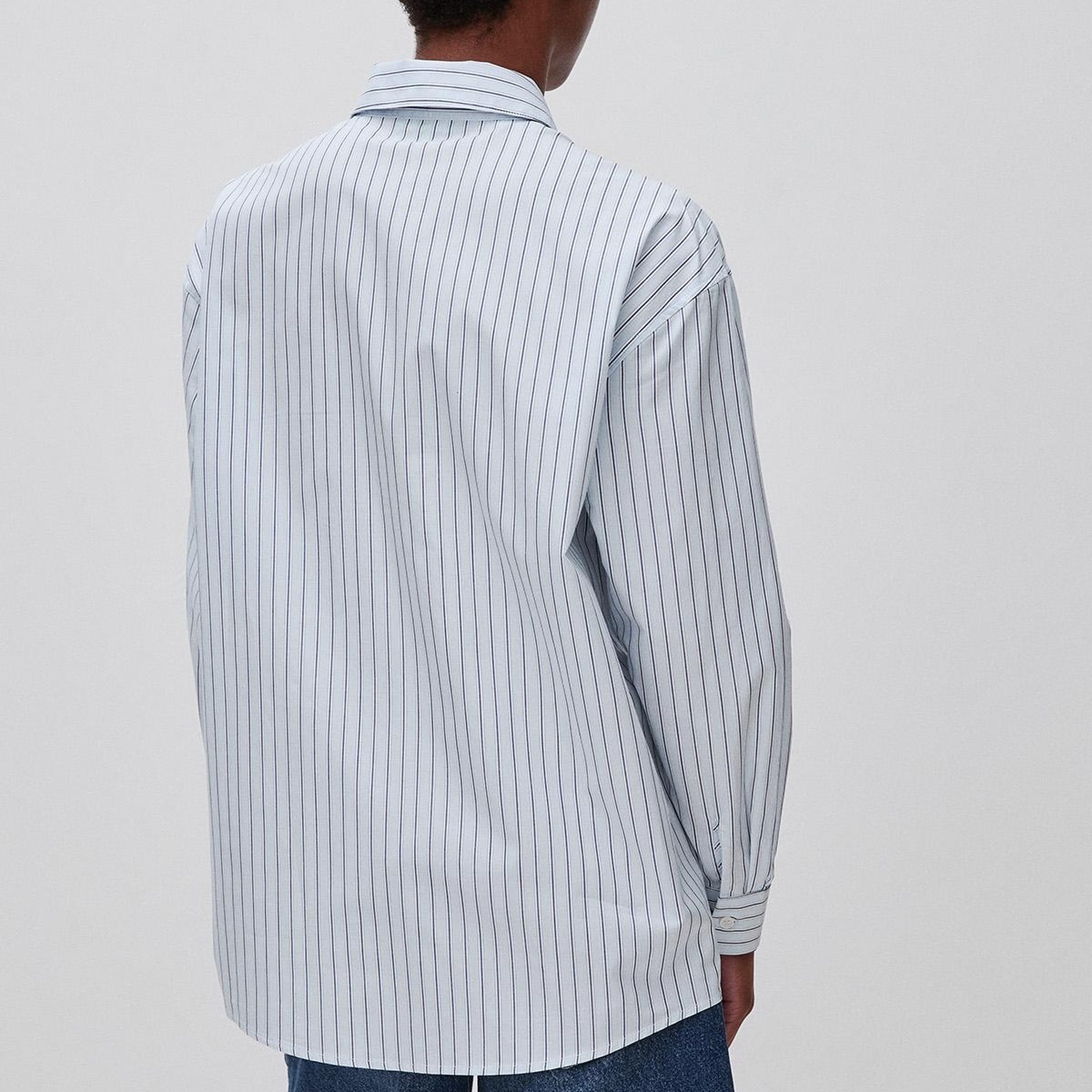 Kadın Mavi %100 Pamuk Denim Gömlek