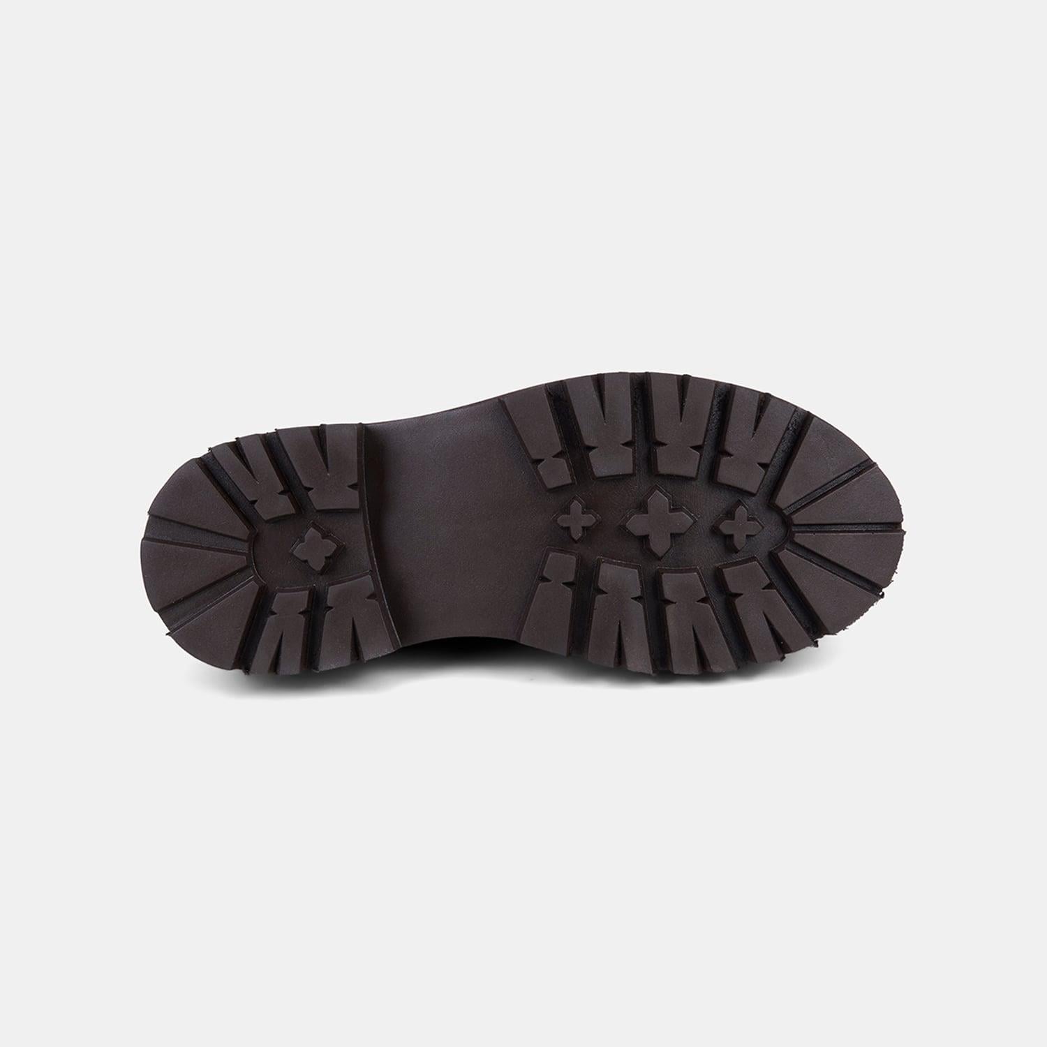 Kadın Acı Kahve Metal Detaylı Kalın Tabanlı Süet Loafer