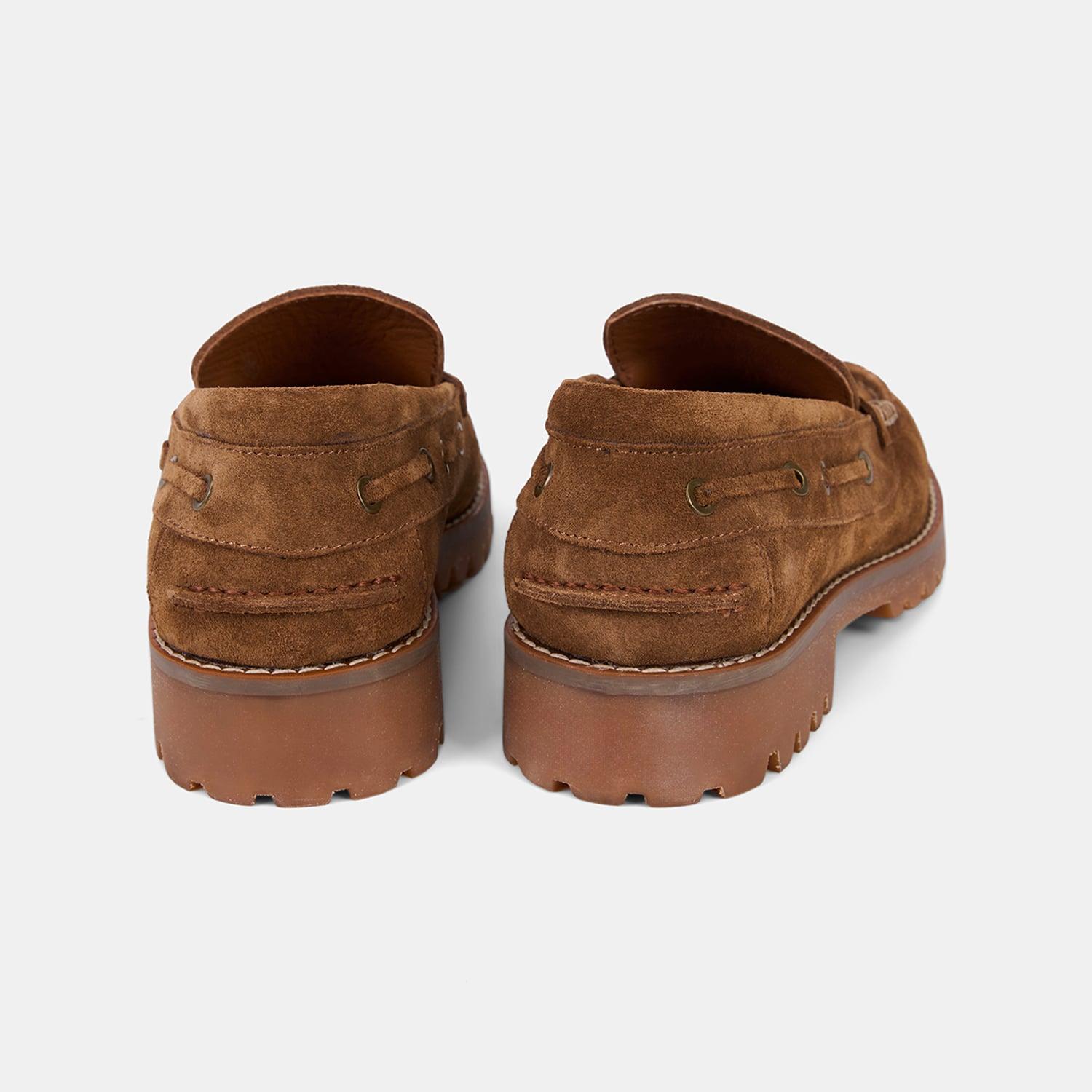 Kadın Taba Dikiş Detaylı Kalın Tabanlı Süet Loafer