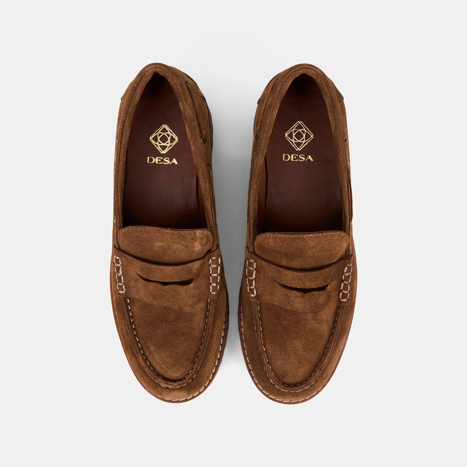 Kadın Taba Dikiş Detaylı Kalın Tabanlı Süet Loafer