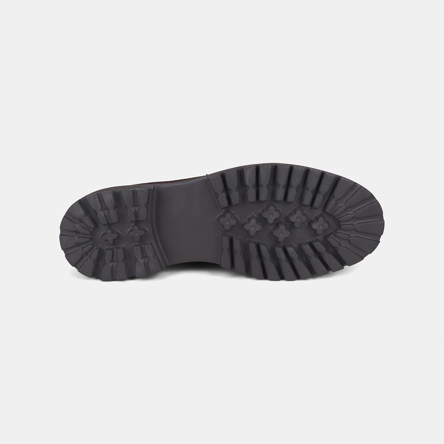 Erkek Acı Kahve Vintage Tokalı Süet Loafer