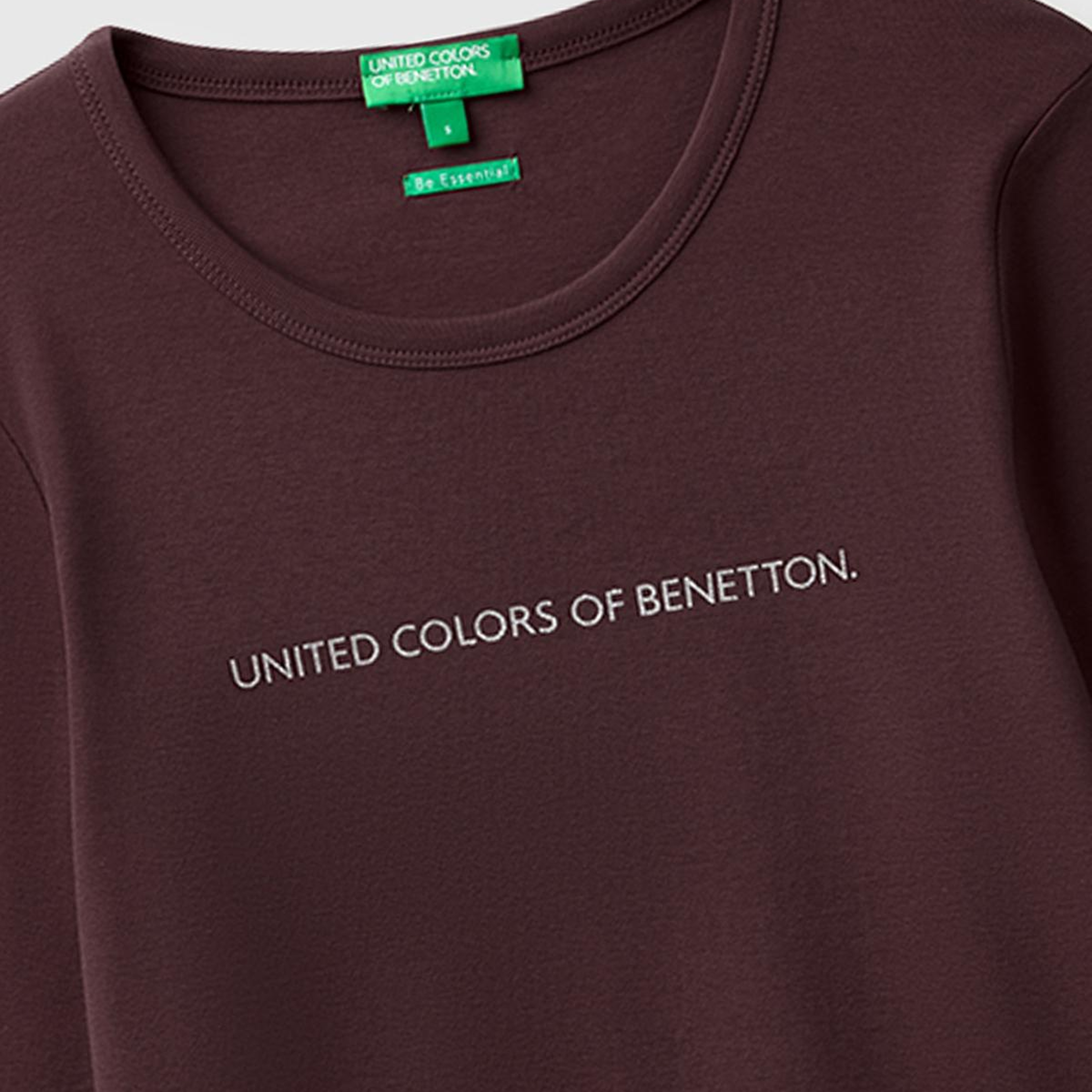 Kadın Kahverengi %100 Pamuk Regular Fit Ribanalı Uzun Kollu T-Shirt