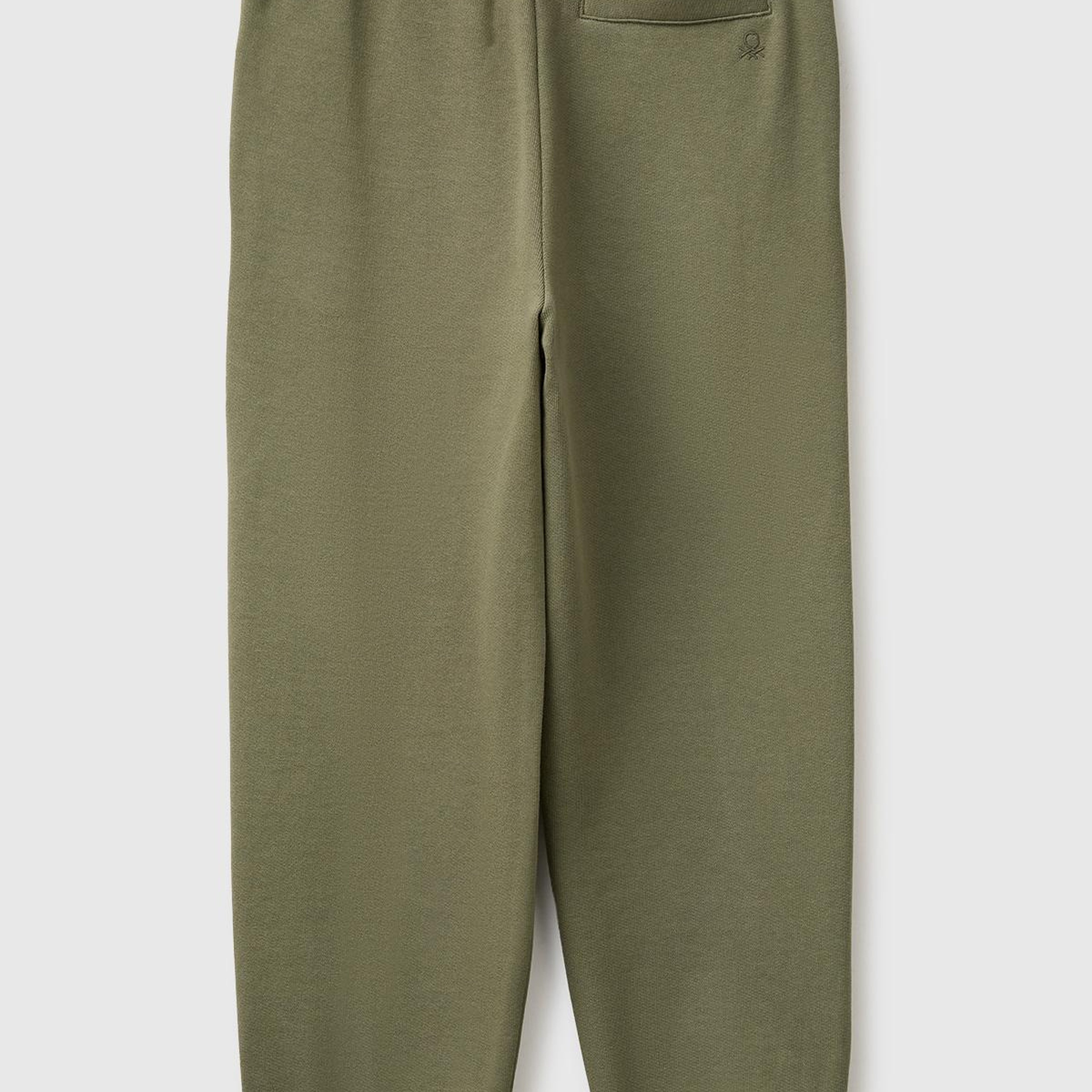 Erkek Çocuk Haki Önü Logo İşlemeli Ribanalı Cepli Eşofman Altı