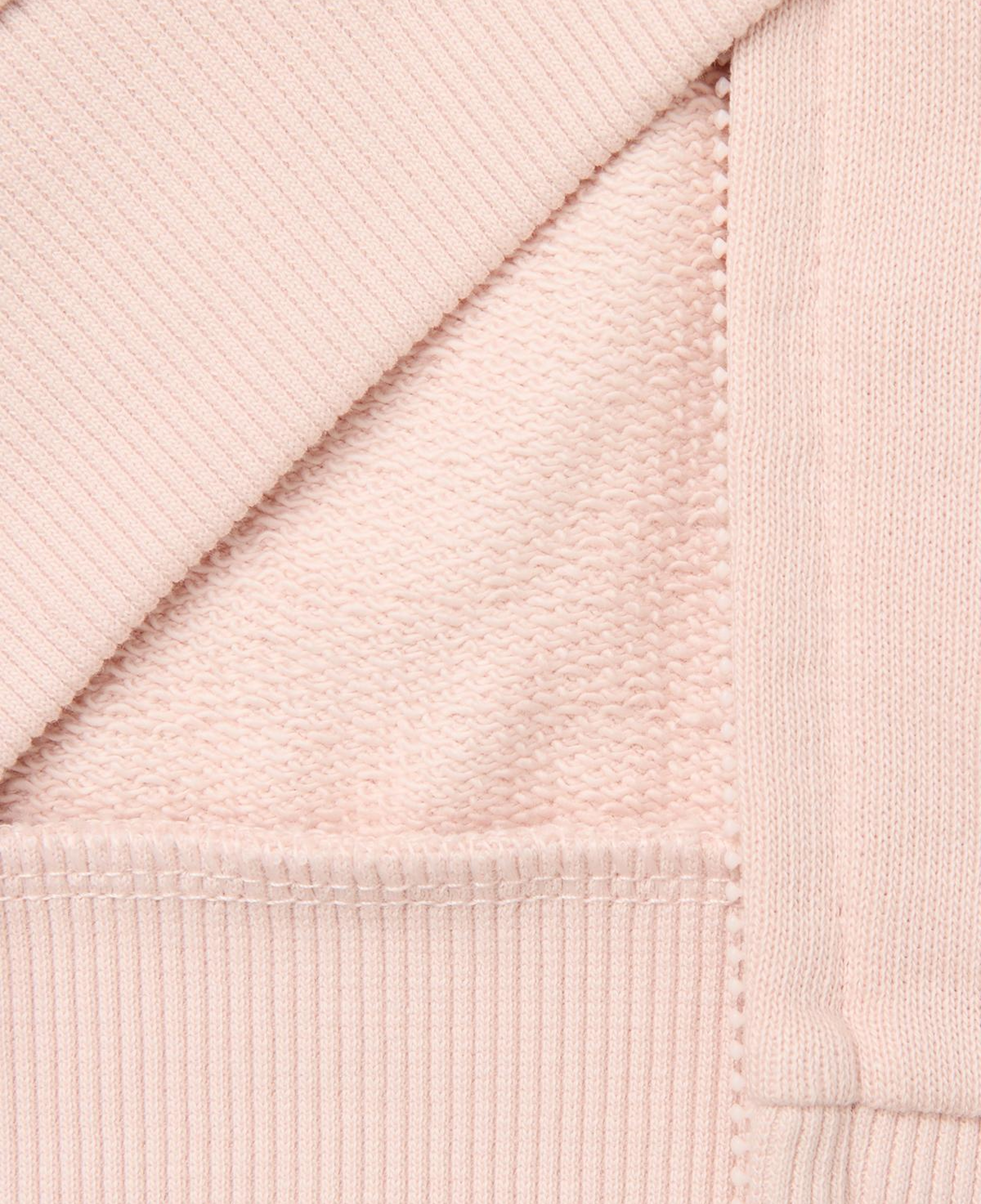 Kız Çocuk Pudra Önü İşlemeli Ribanalı Boğazlı Fermuarlı Dik Yaka Sweatshirt