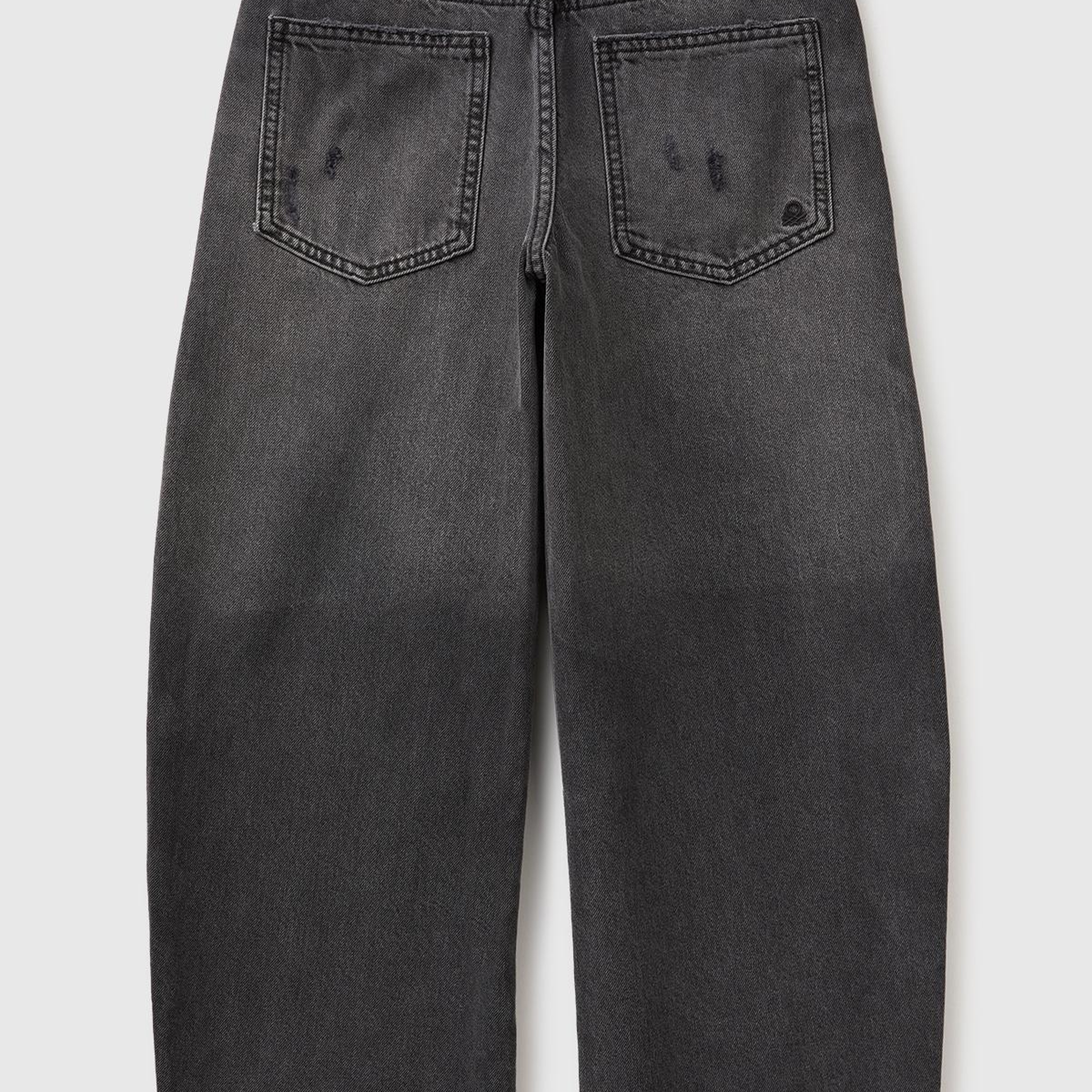 Erkek Çocuk Siyah Arka Logo İşlemeli Cepli Denim Pantolon