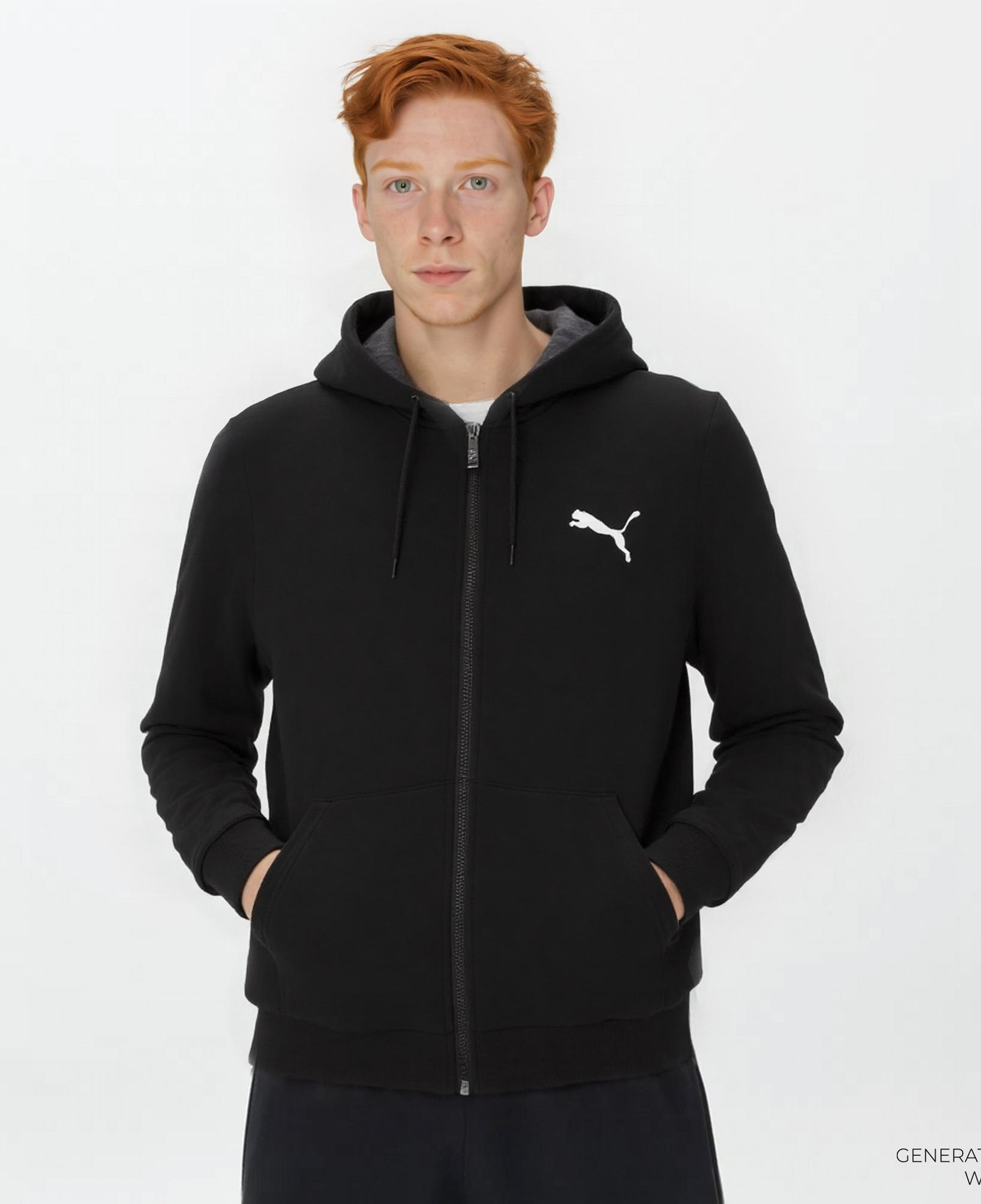 Puma Essentials Small Logo Fz Erkek Siyah Günlük Sweatshirt