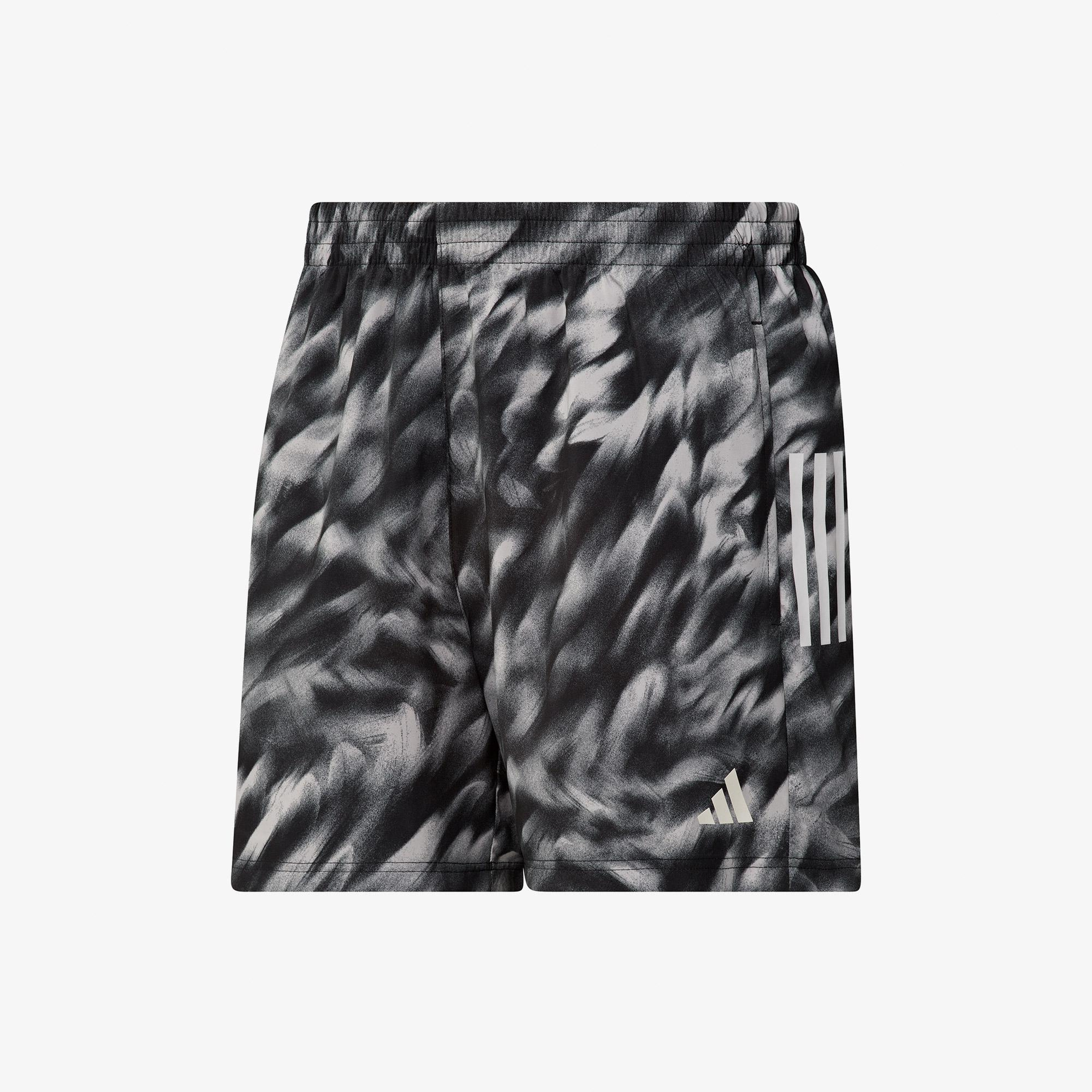 adidas Own The Run Allover Print Erkek Gri Koşu Şortu