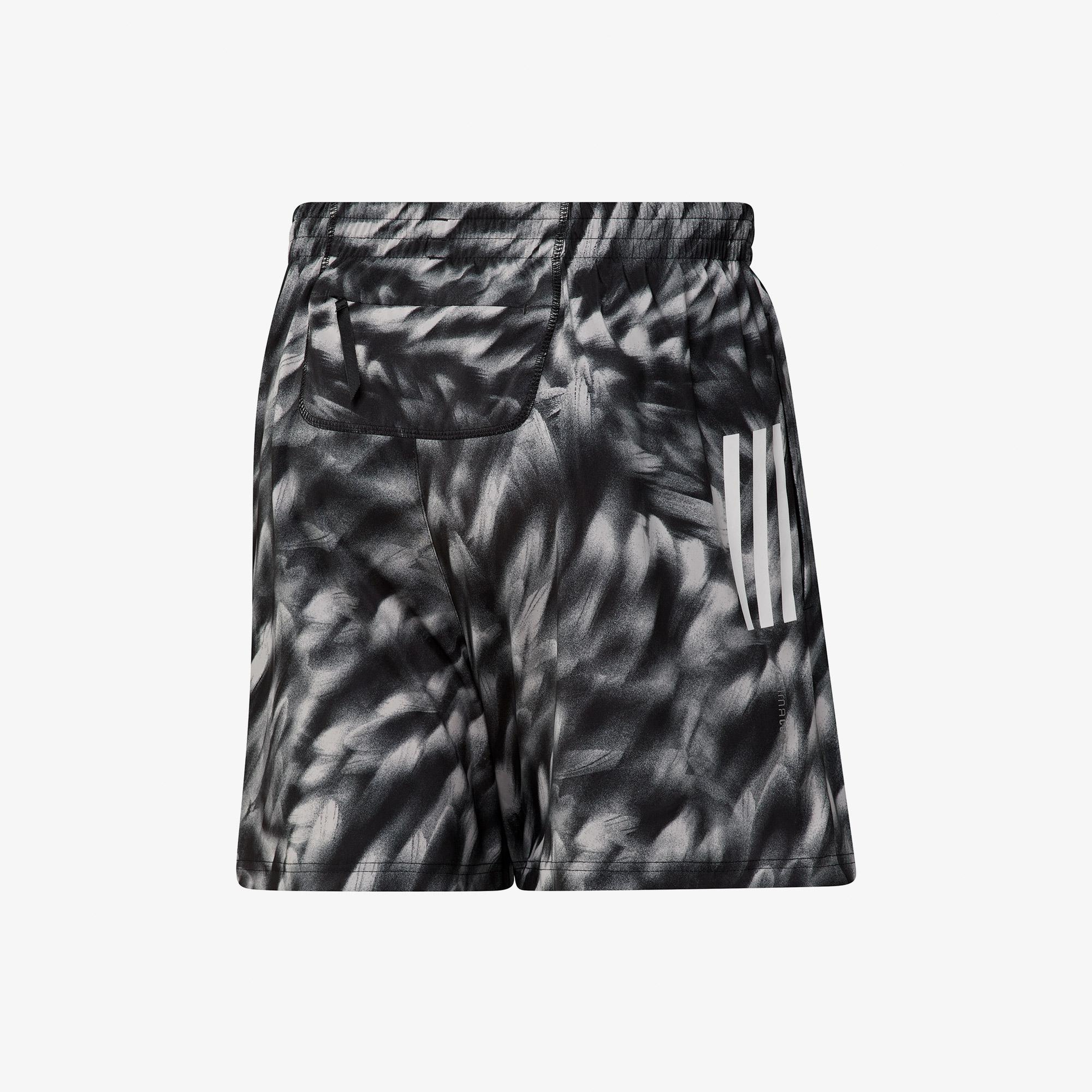 adidas Own The Run Allover Print Erkek Gri Koşu Şortu