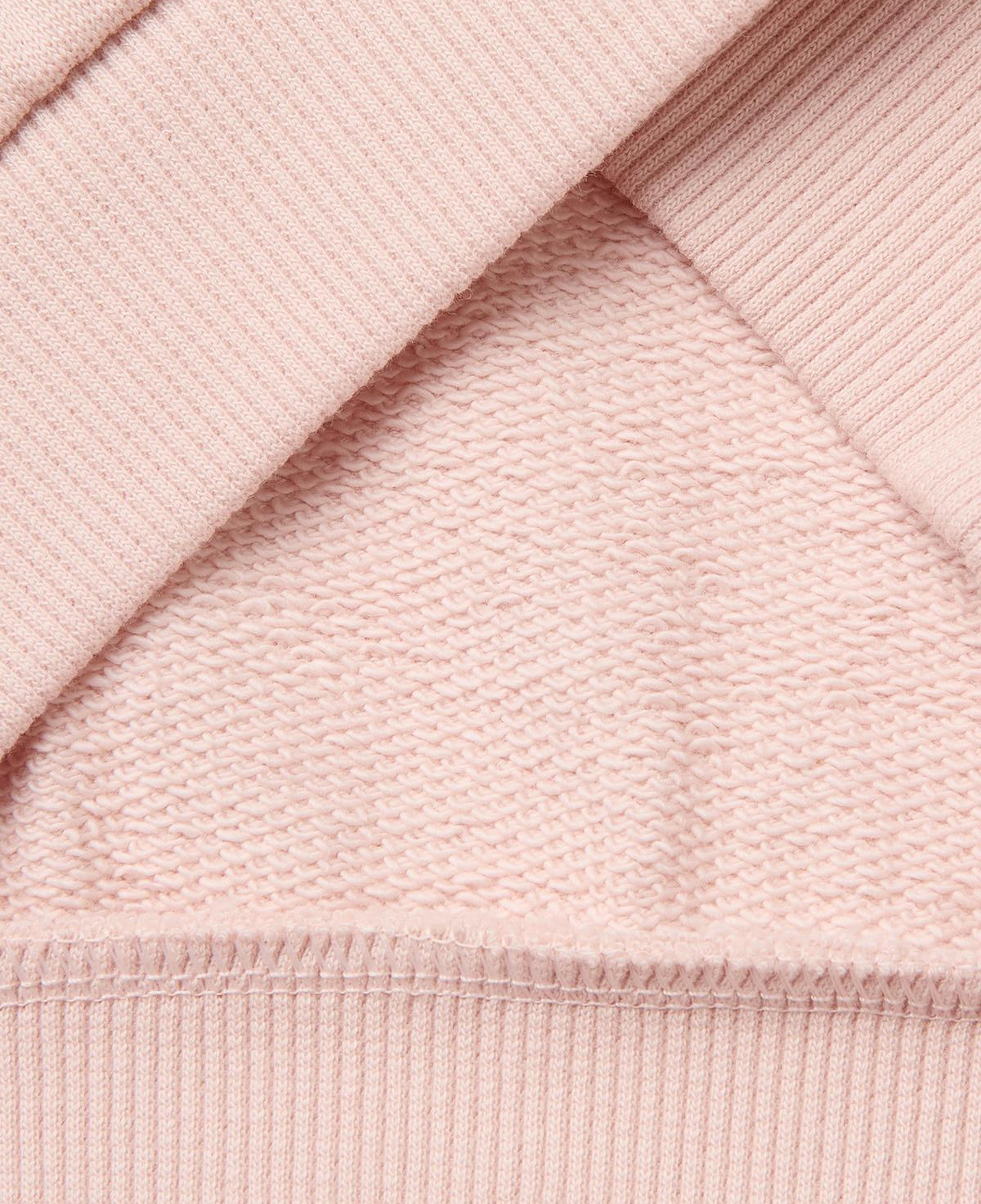 Kız Çocuk Pudra Önü İşlemeli Uzun Kollu Bisiklet Yaka Sweatshirt
