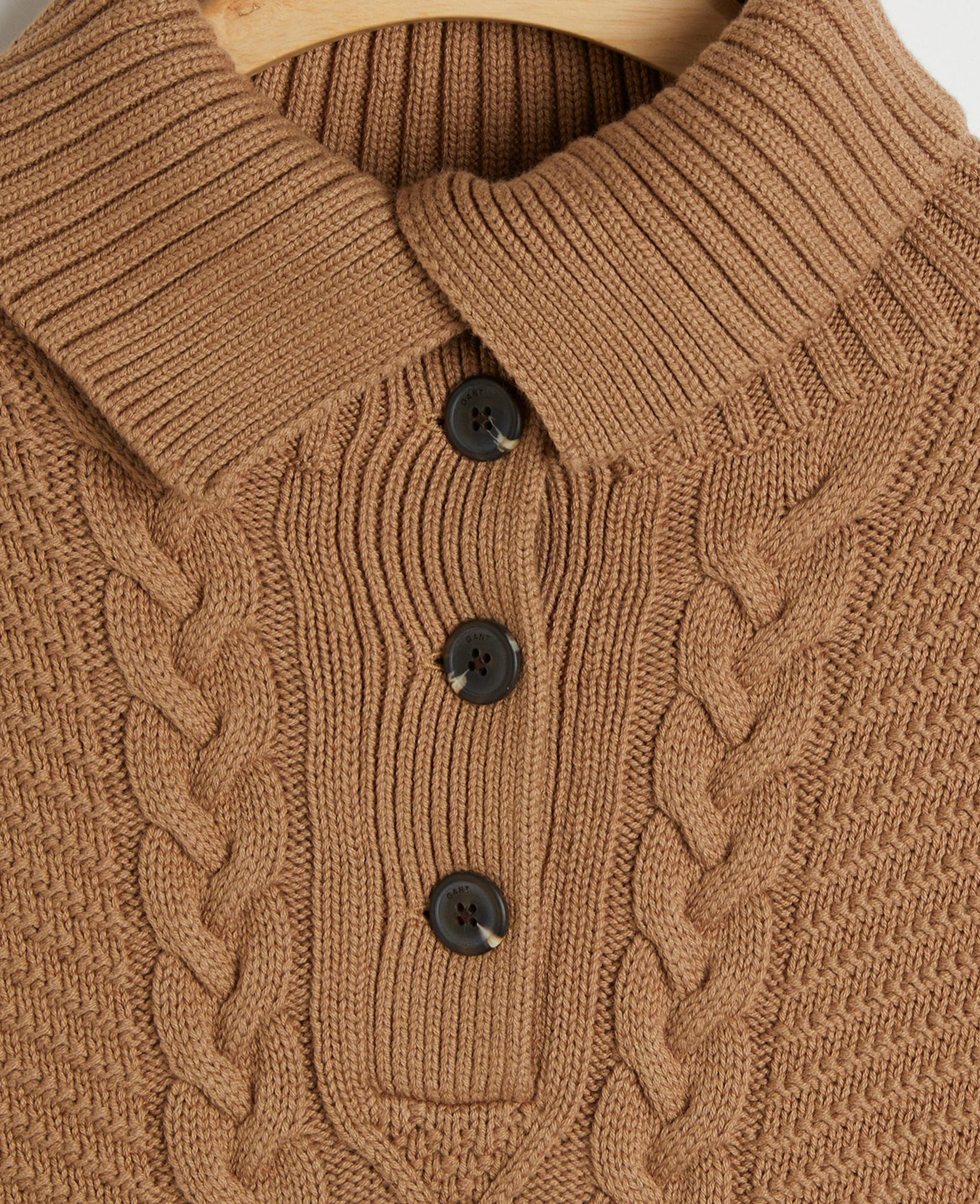 GANT Kadın Kahverengi Relaxed Fit Klasik Yaka Desenli Kazak