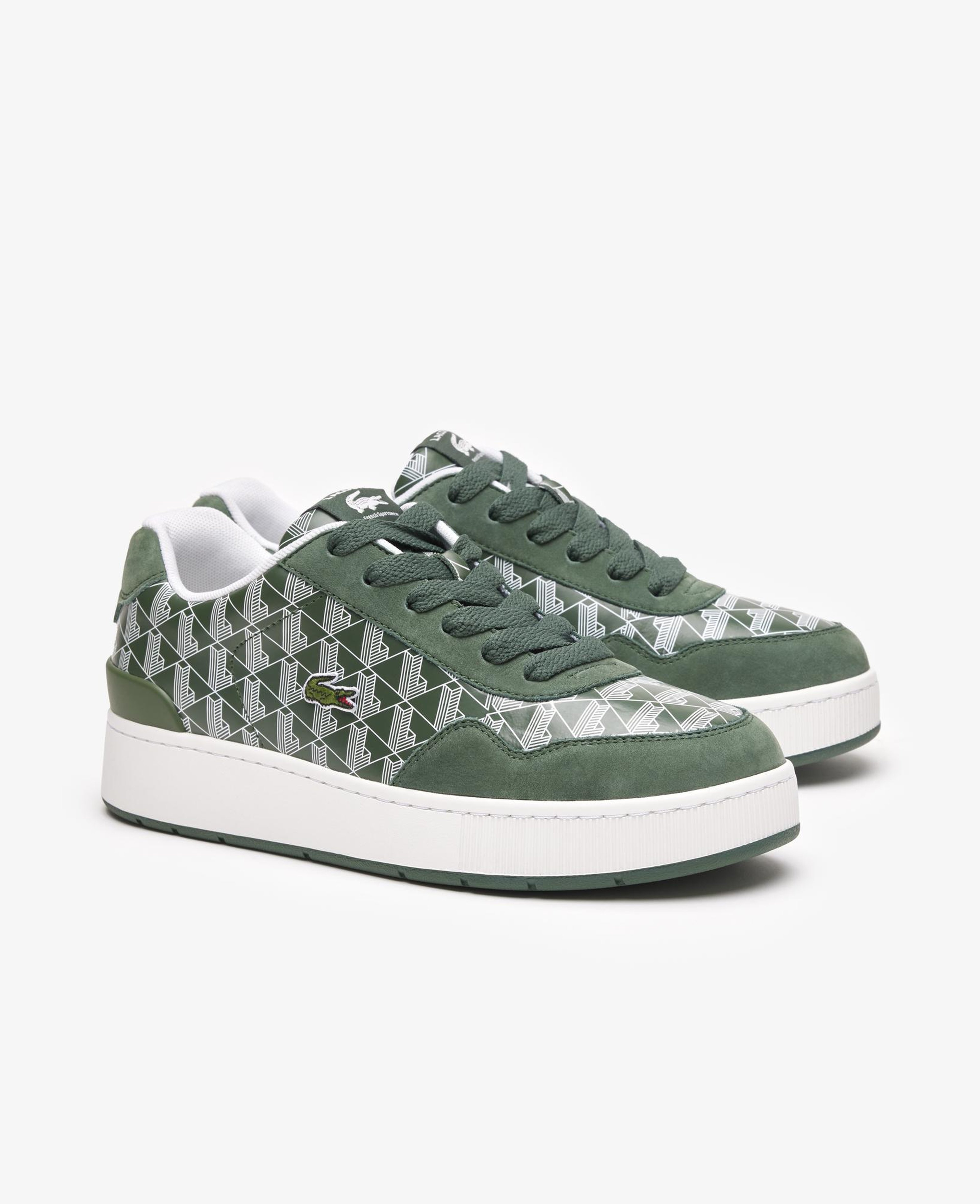 Lacoste Erkek Yeşil Monogram Deri Sneaker