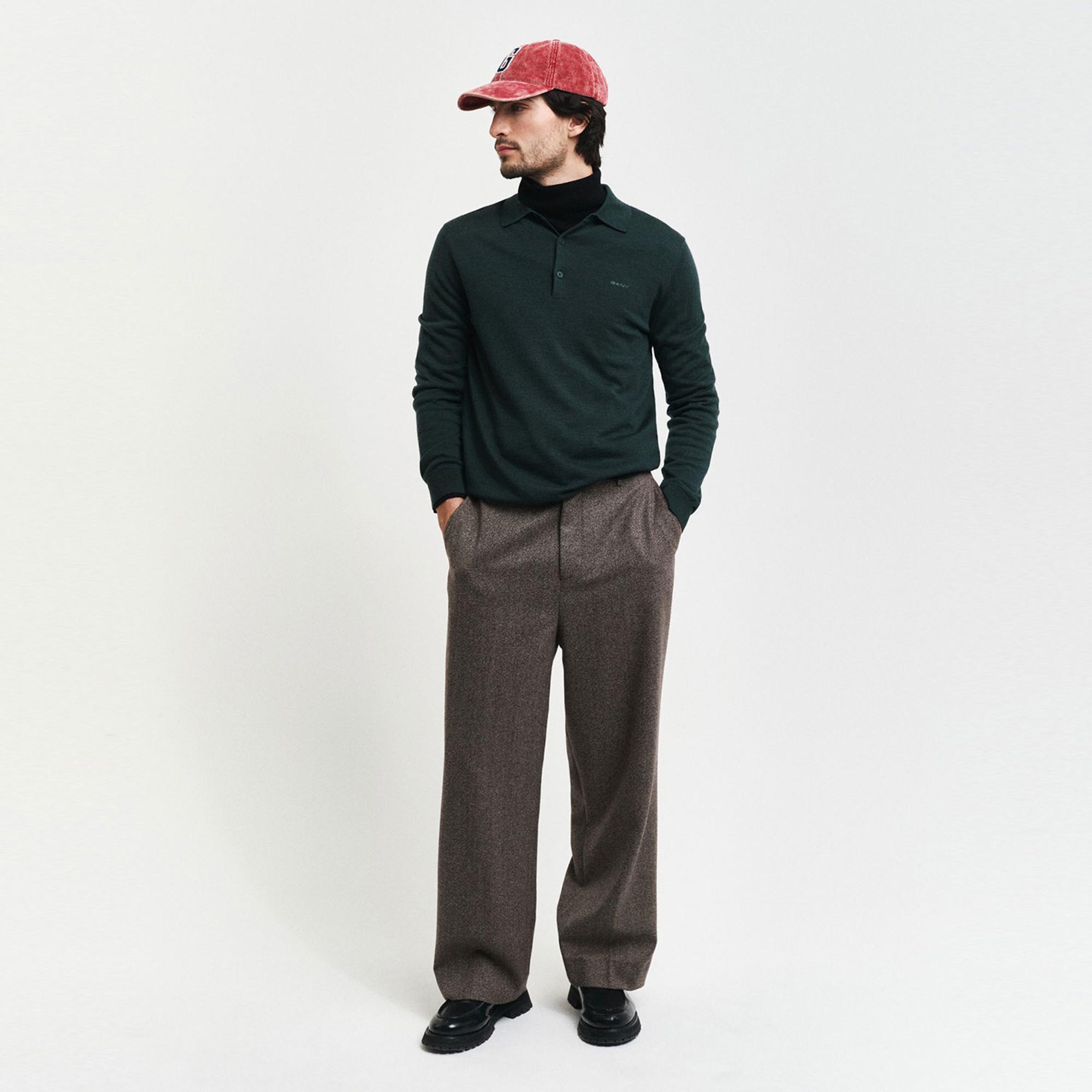 GANT Erkek Yeşil Regular Fit Uzun Kollu Triko
