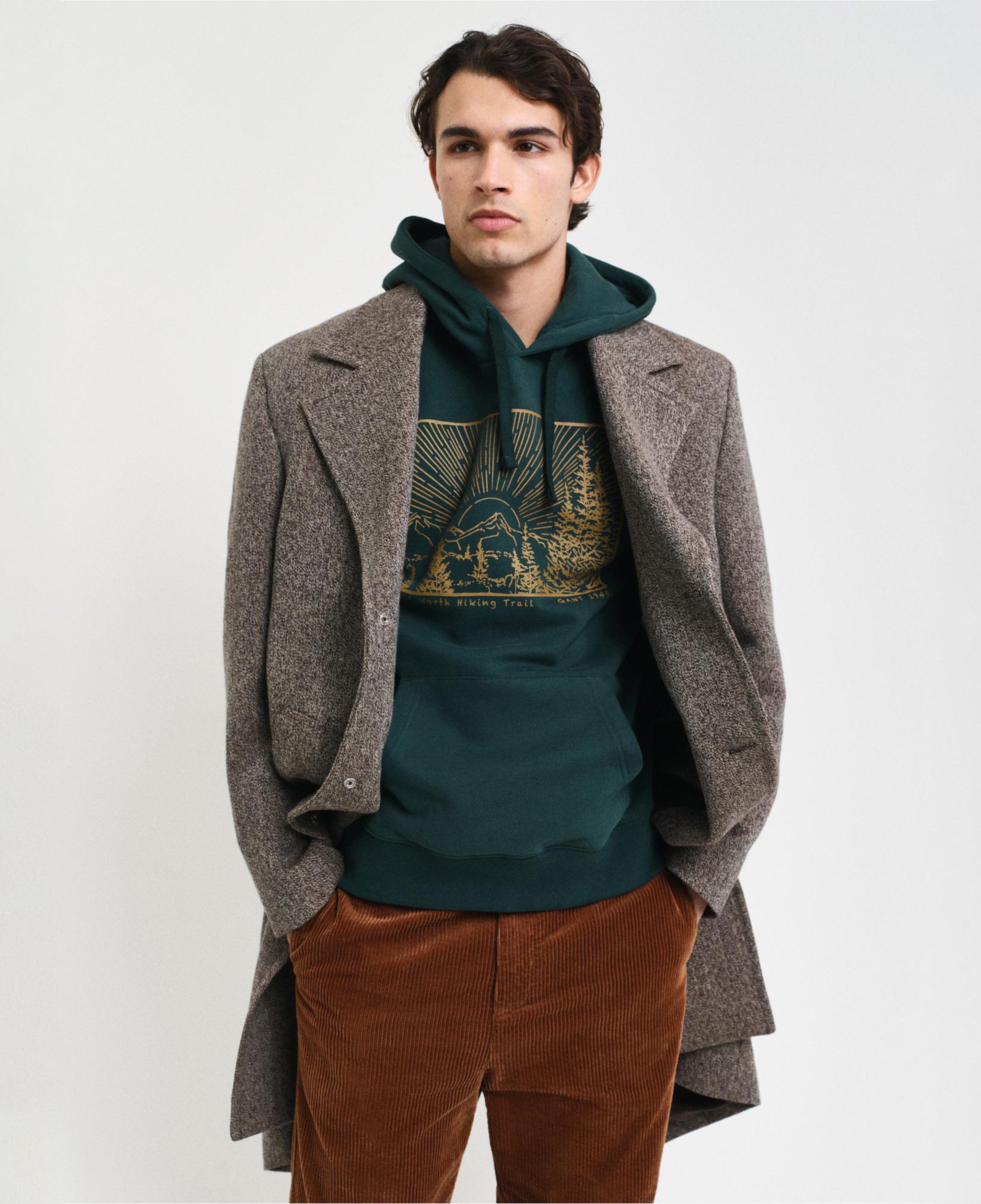 GANT Erkek Yeşil Baskılı Uzun Kollu Sweatshirt