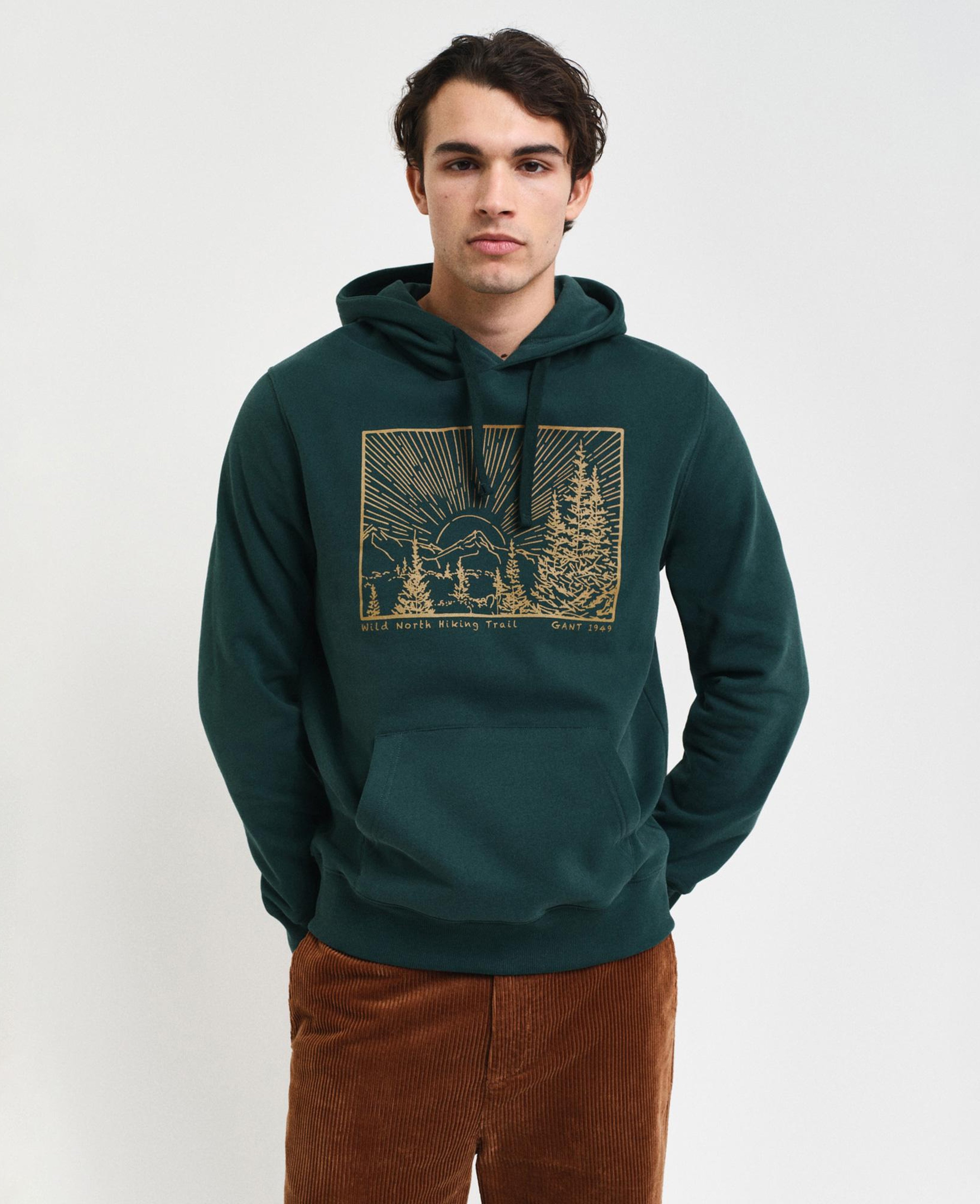 GANT Erkek Yeşil Baskılı Uzun Kollu Sweatshirt
