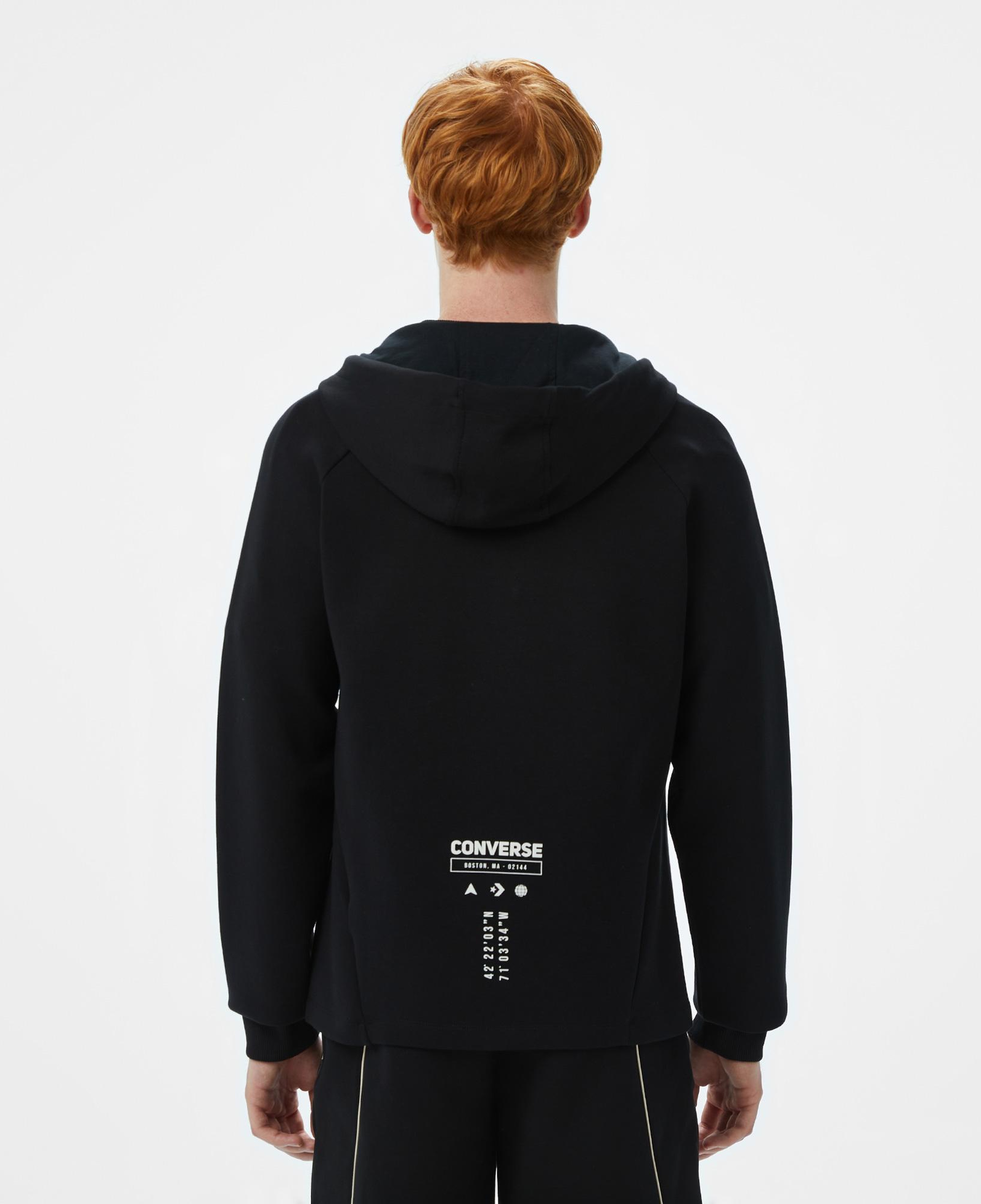 Converse Star Chevron Baskılı Erkek Regular Fit Siyah Hoodie