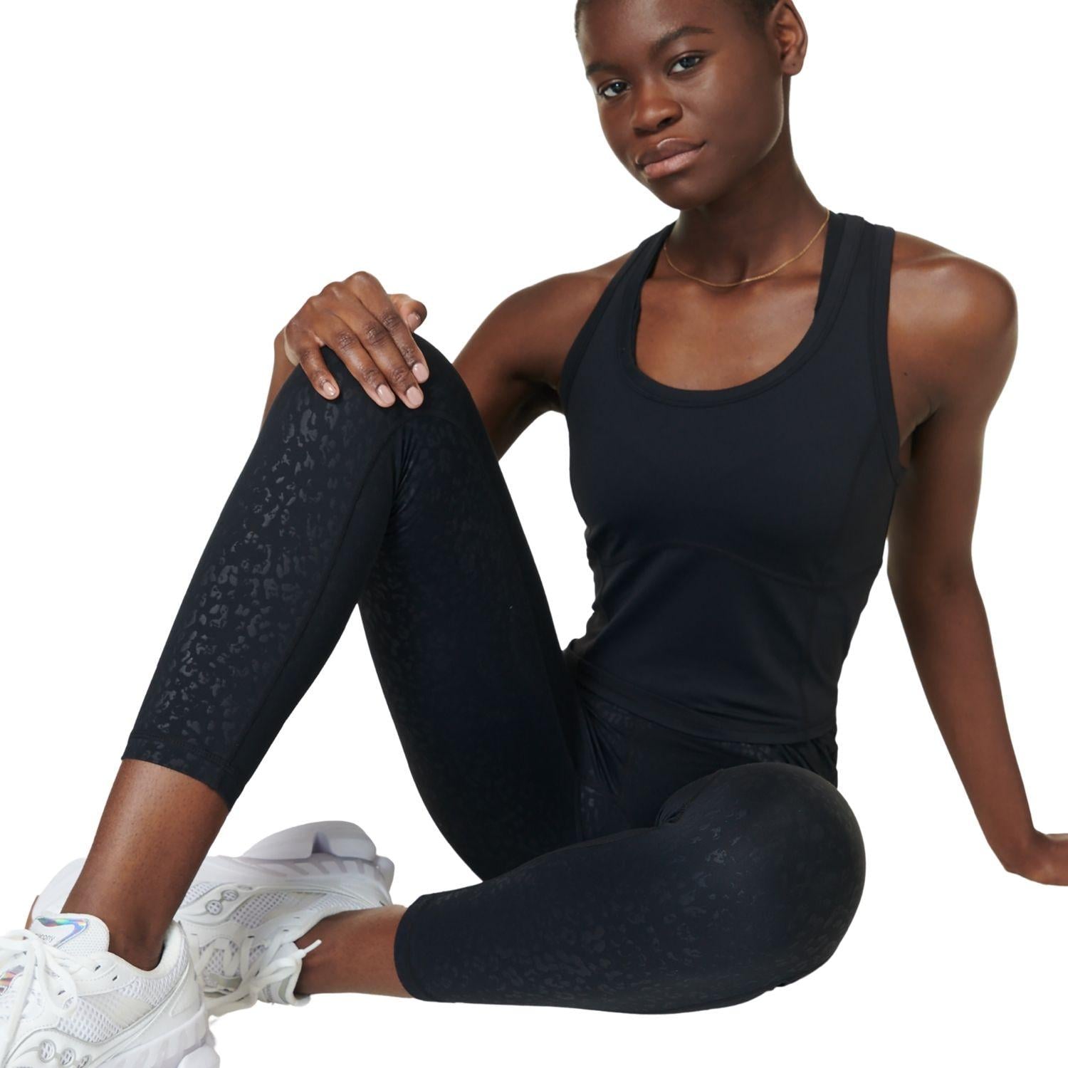 Sweaty Betty All Day Cropped Tank Kadın Siyah Tank Top