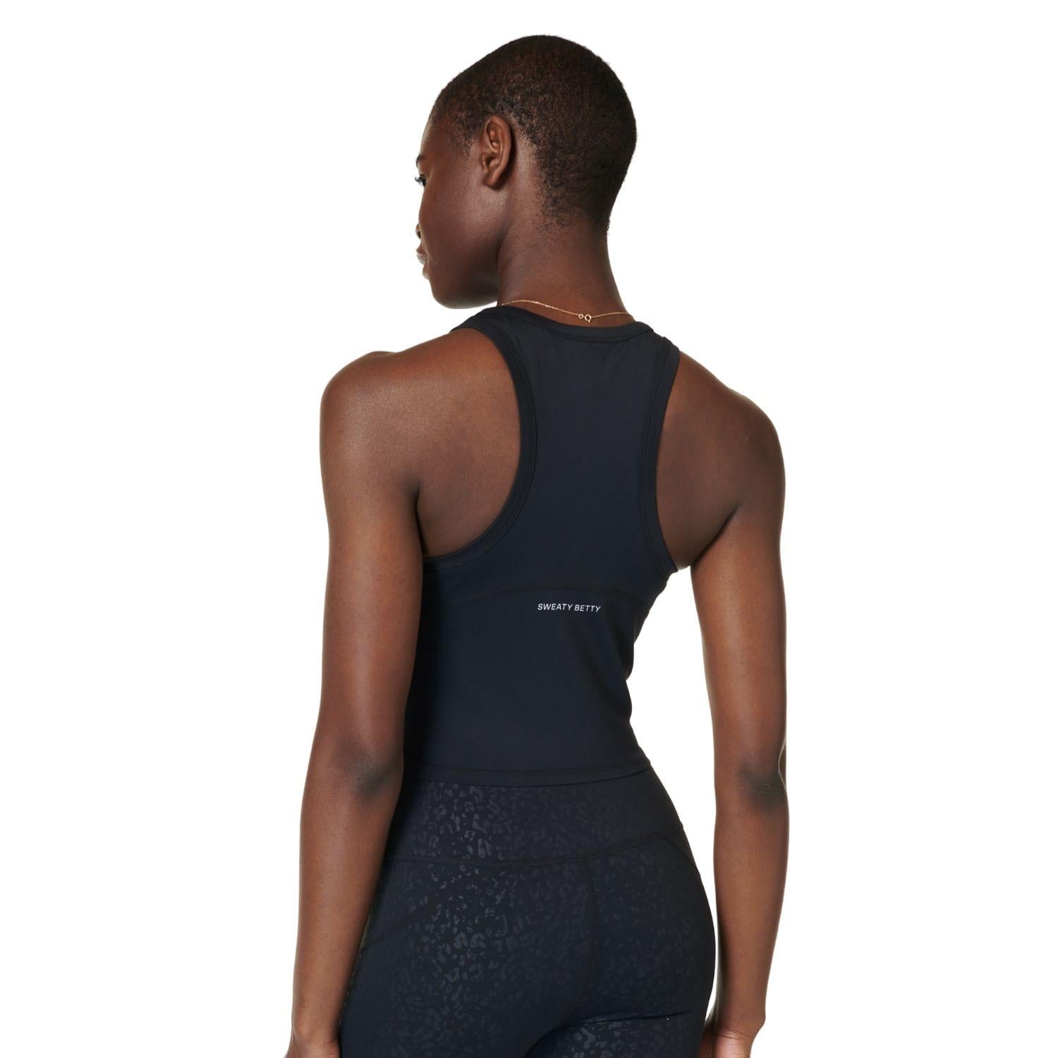 Sweaty Betty All Day Cropped Tank Kadın Siyah Tank Top