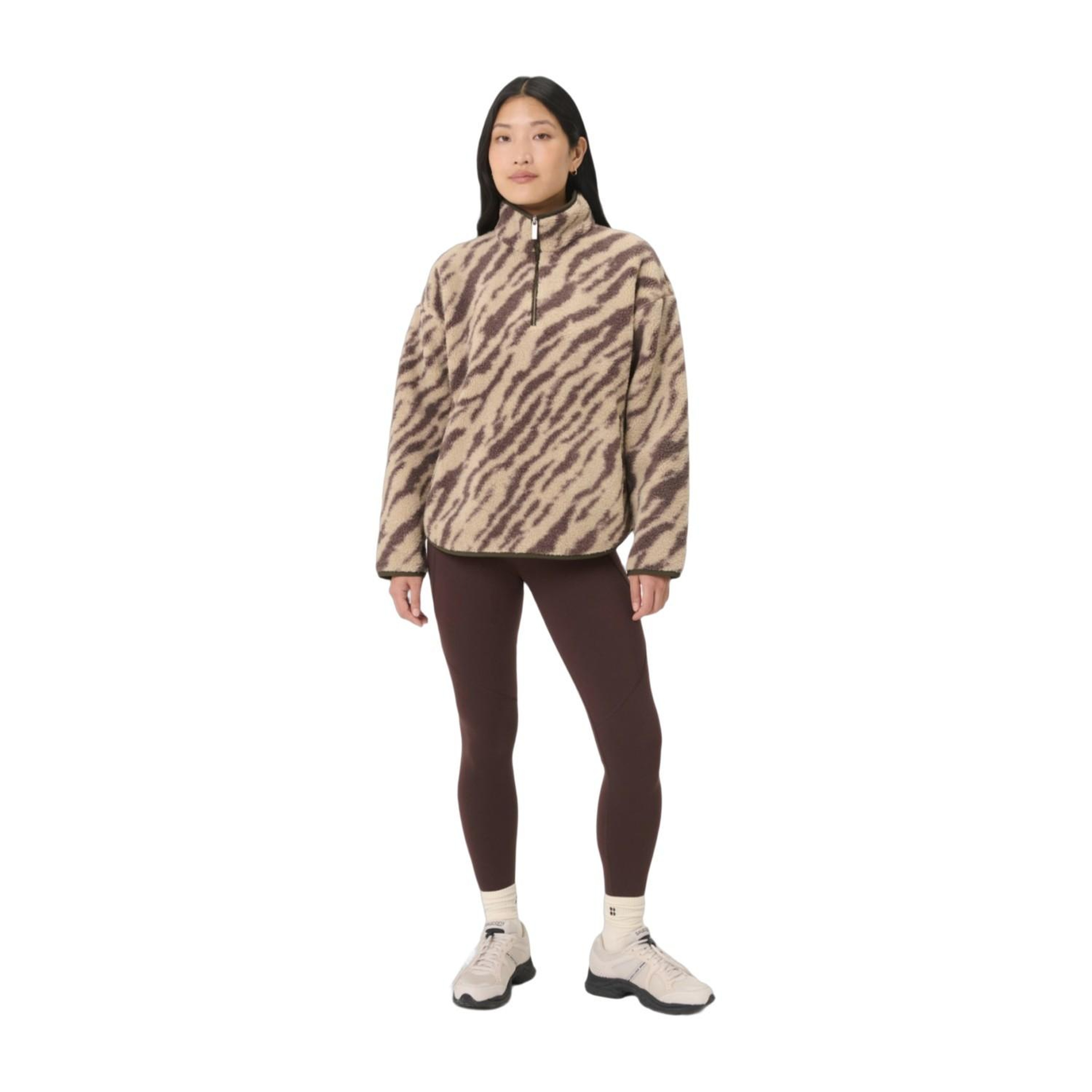 Sweaty Betty New Plush Half Zip Kadın Bej Polar