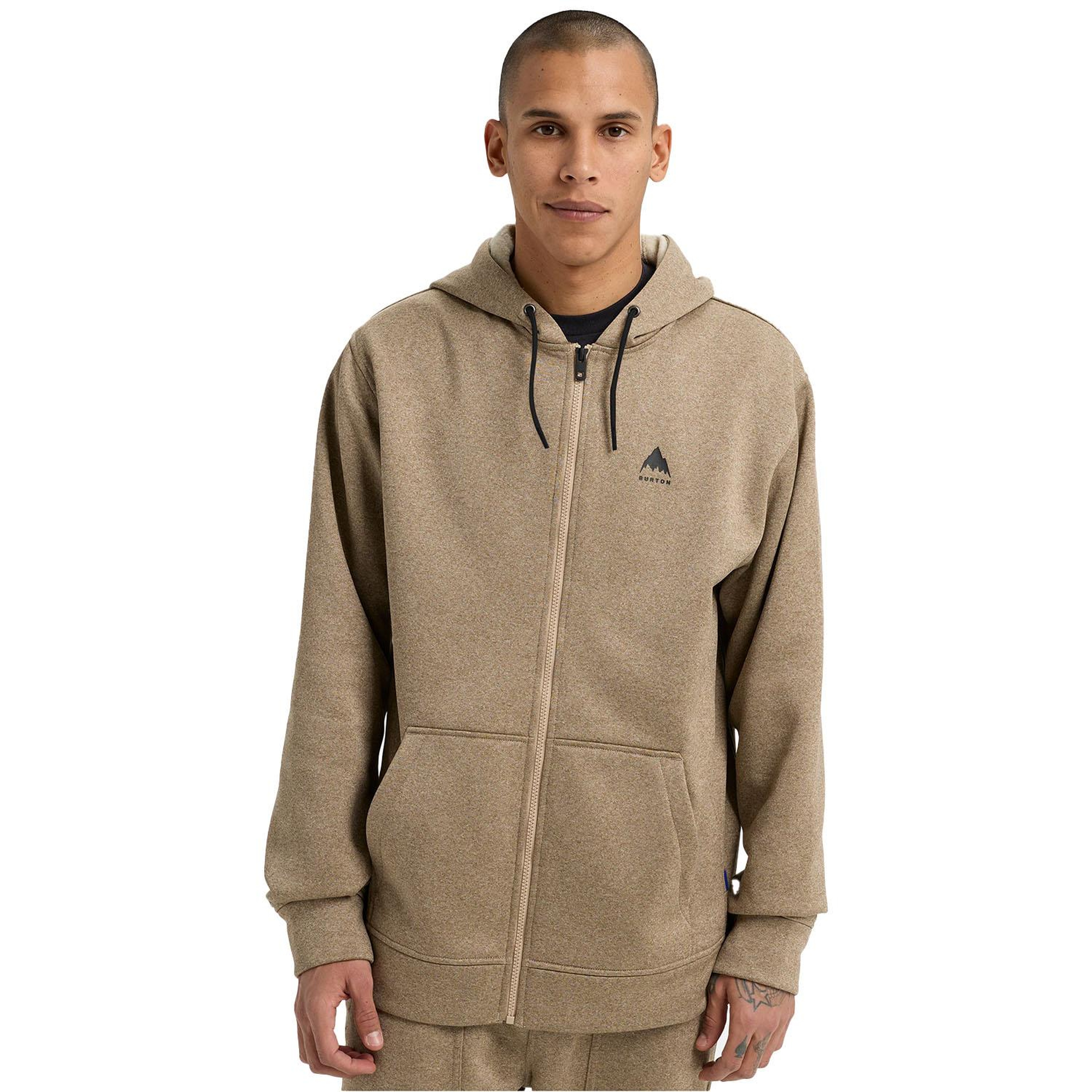Burton Mens Oak Full-zip Hoodie Erkek Bej Sweat