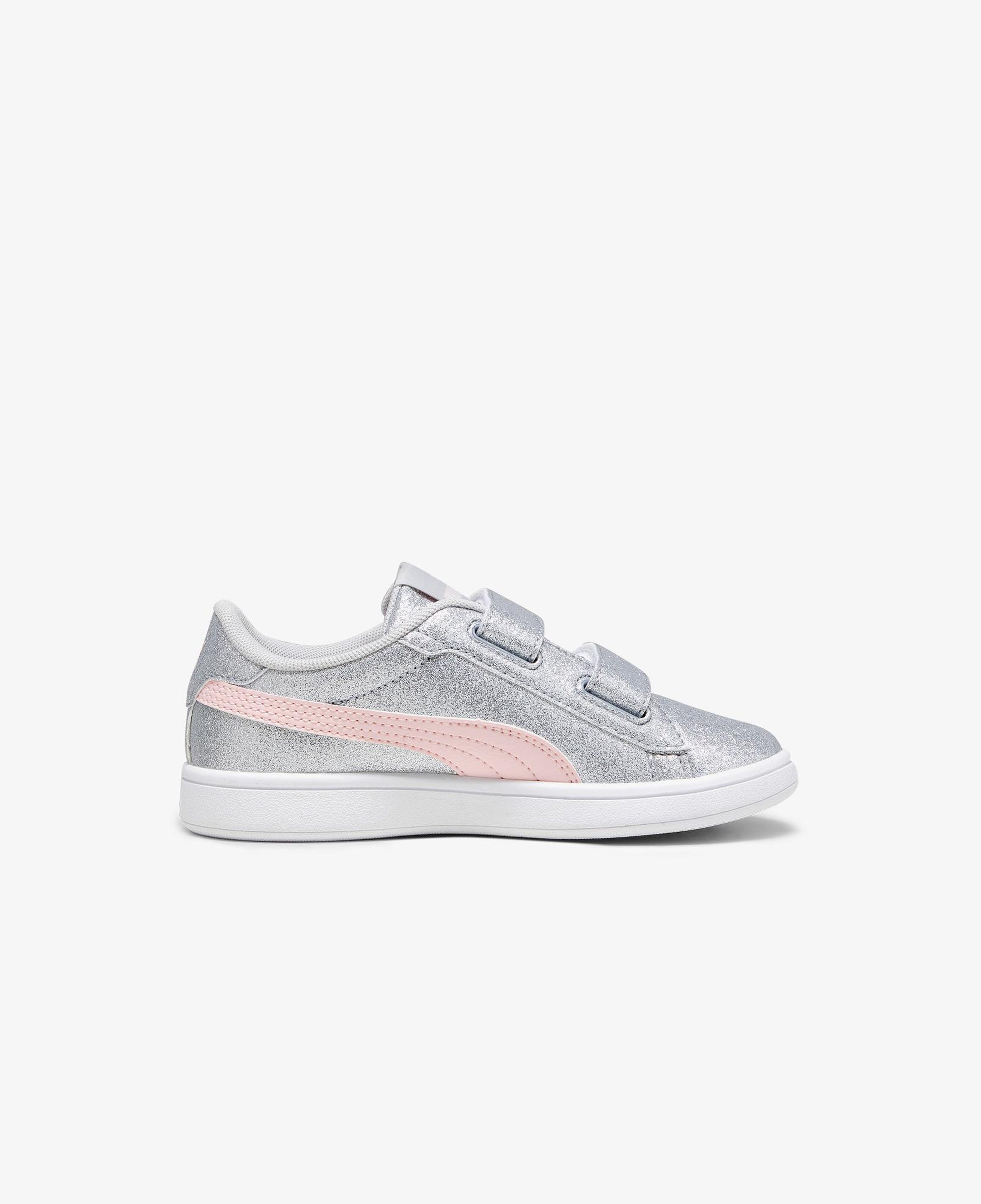 Puma Smash 3.0 Gliz Glam V Çocuk Gri Spor Ayakkabı