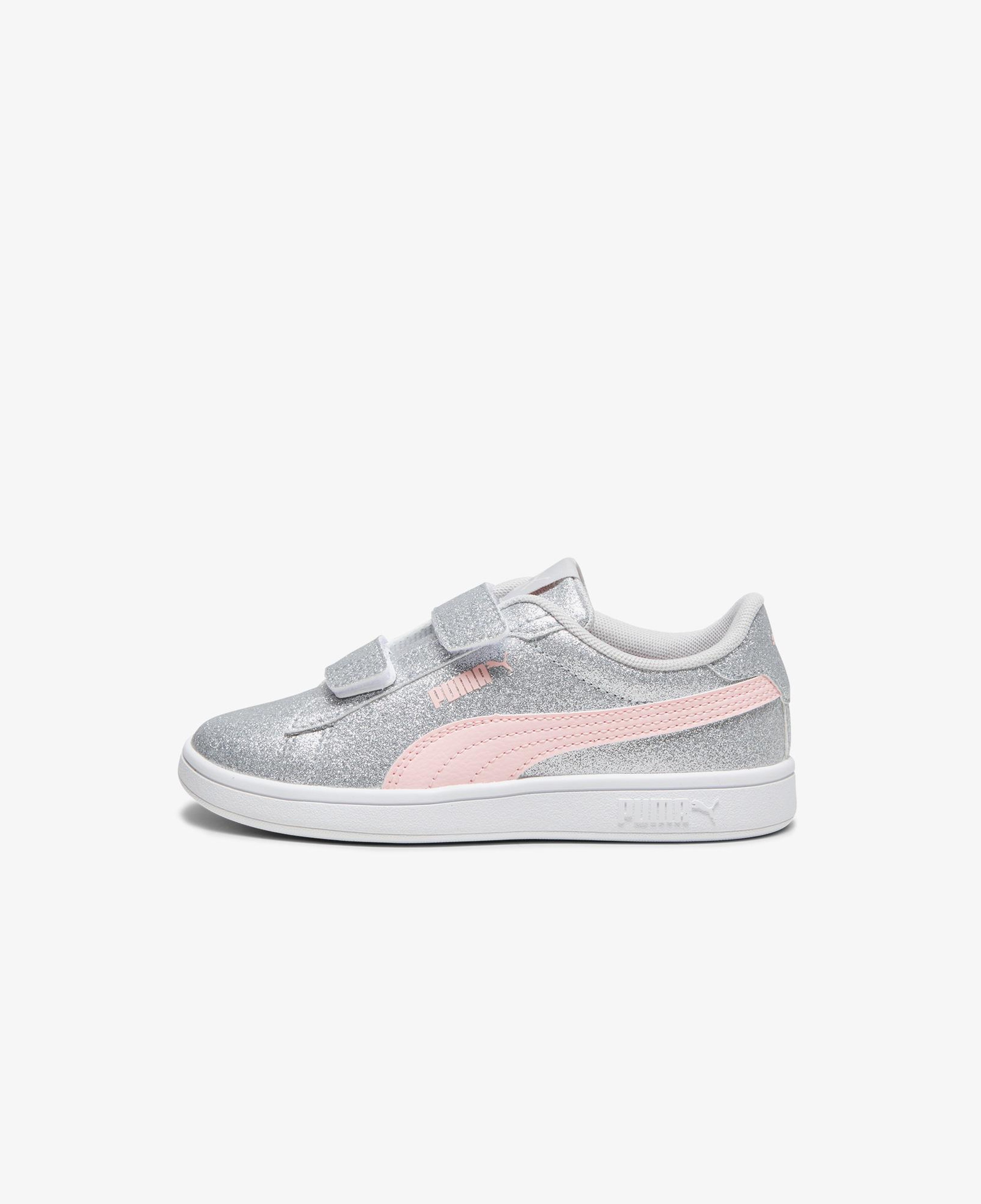 Puma Smash 3.0 Gliz Glam V Çocuk Gri Spor Ayakkabı
