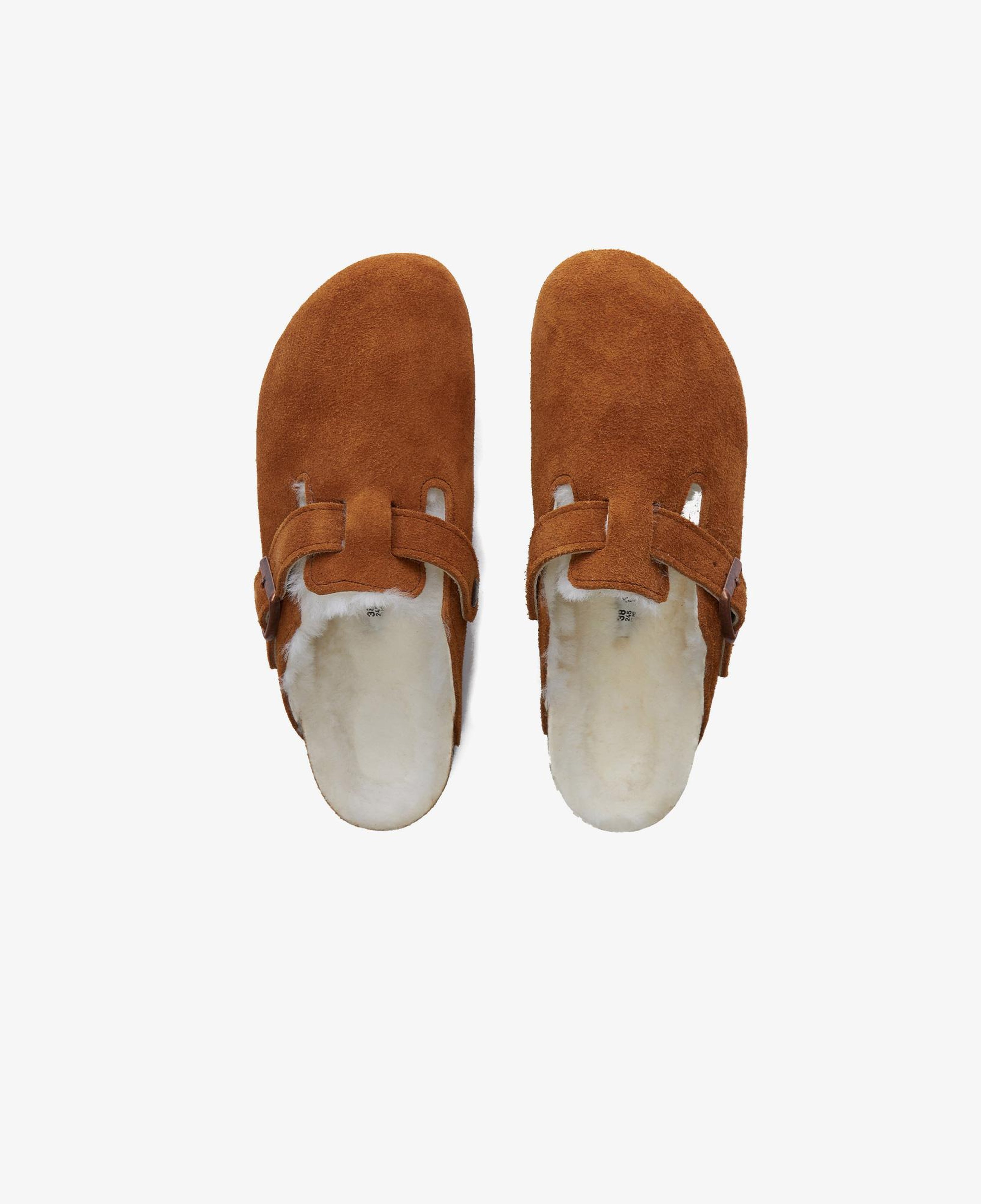 Birkenstock Suede Shearling Unisex Kahverengi Terlik