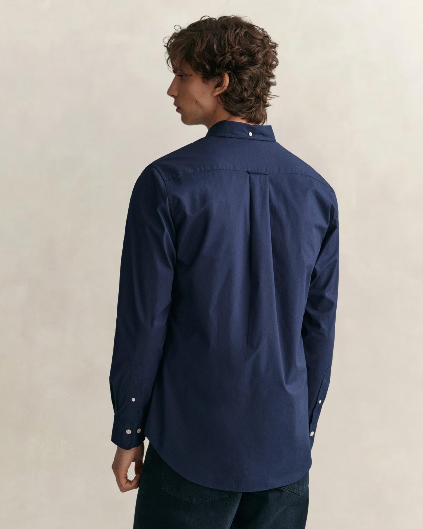 GANT Erkek Lacivert Regular Fit Logolu Gömlek