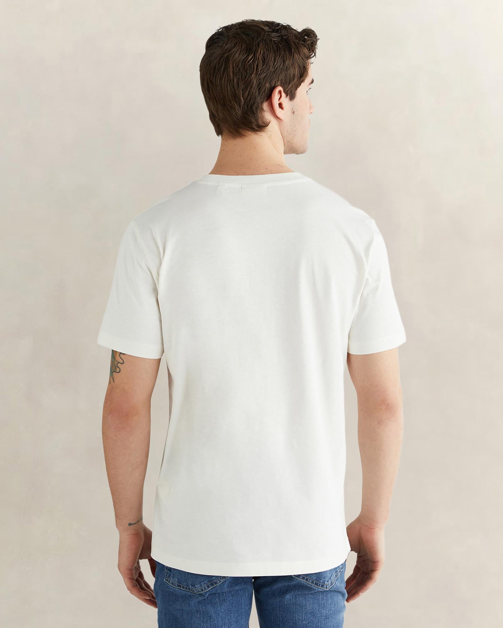 GANT Erkek Beyaz Kısa Kollu T-Shirt