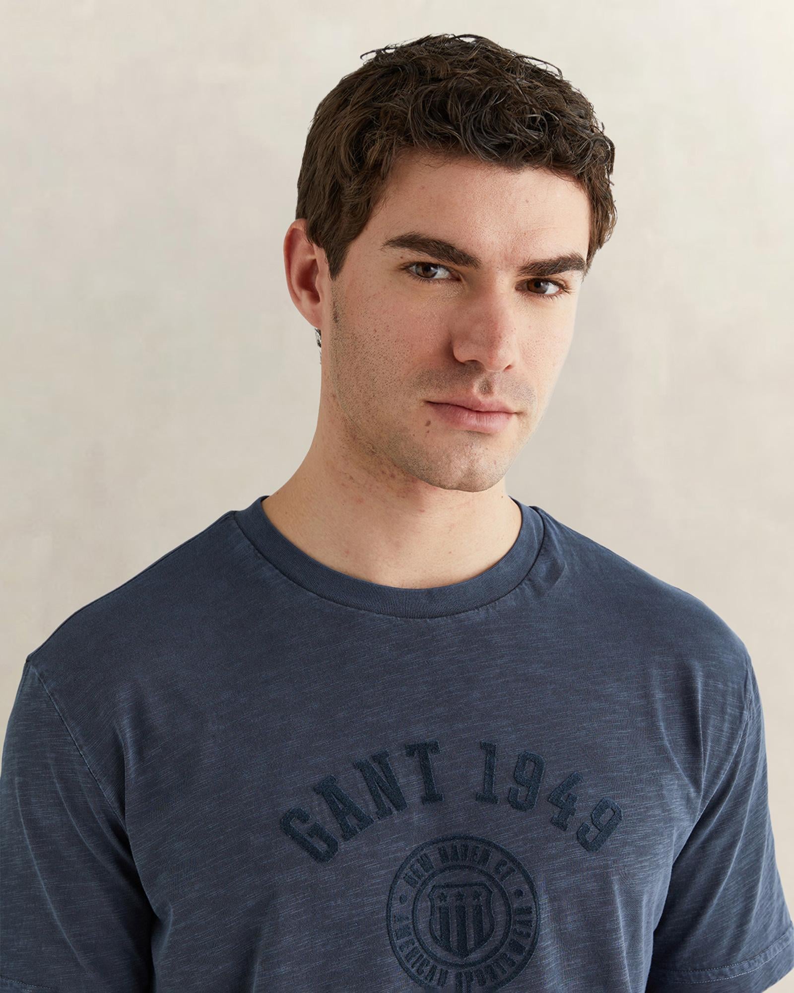 GANT Erkek Lacivert Kısa Kollu T-Shirt