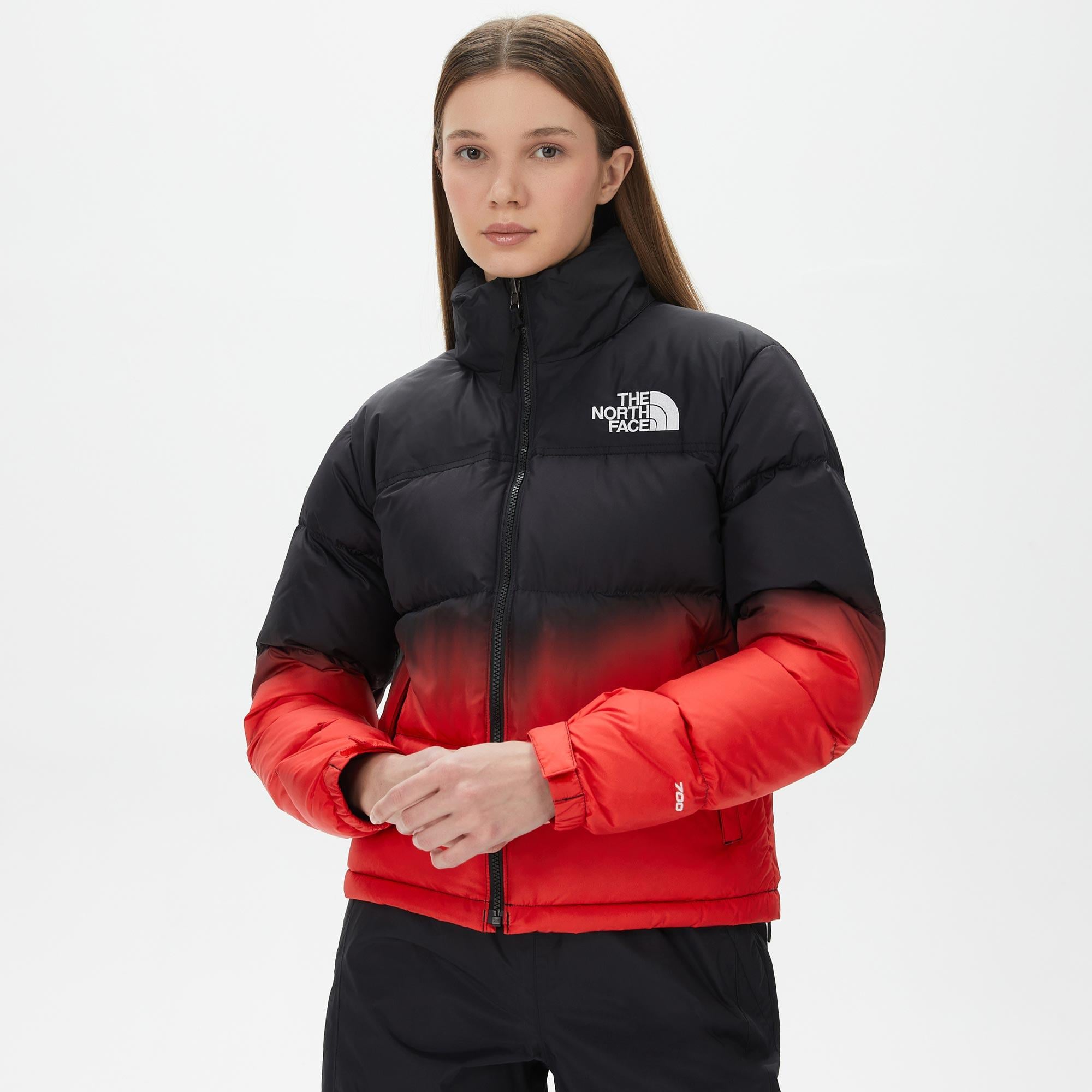 The North Face 96 Nuptse Dip Dye Kadın Kırmızı Mont