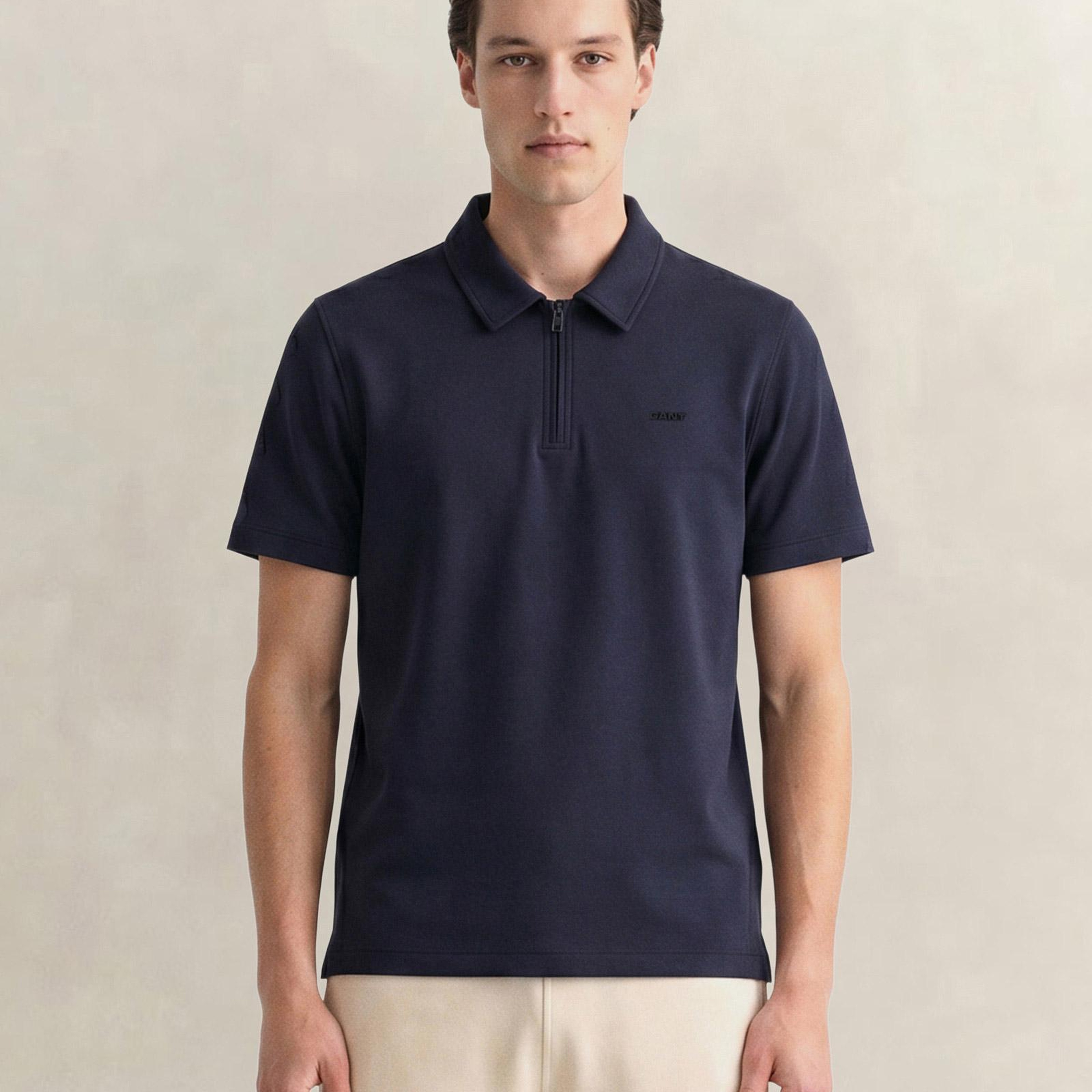 GANT Erkek Lacivert Relaxed Fit Polo Yaka T-Shirt