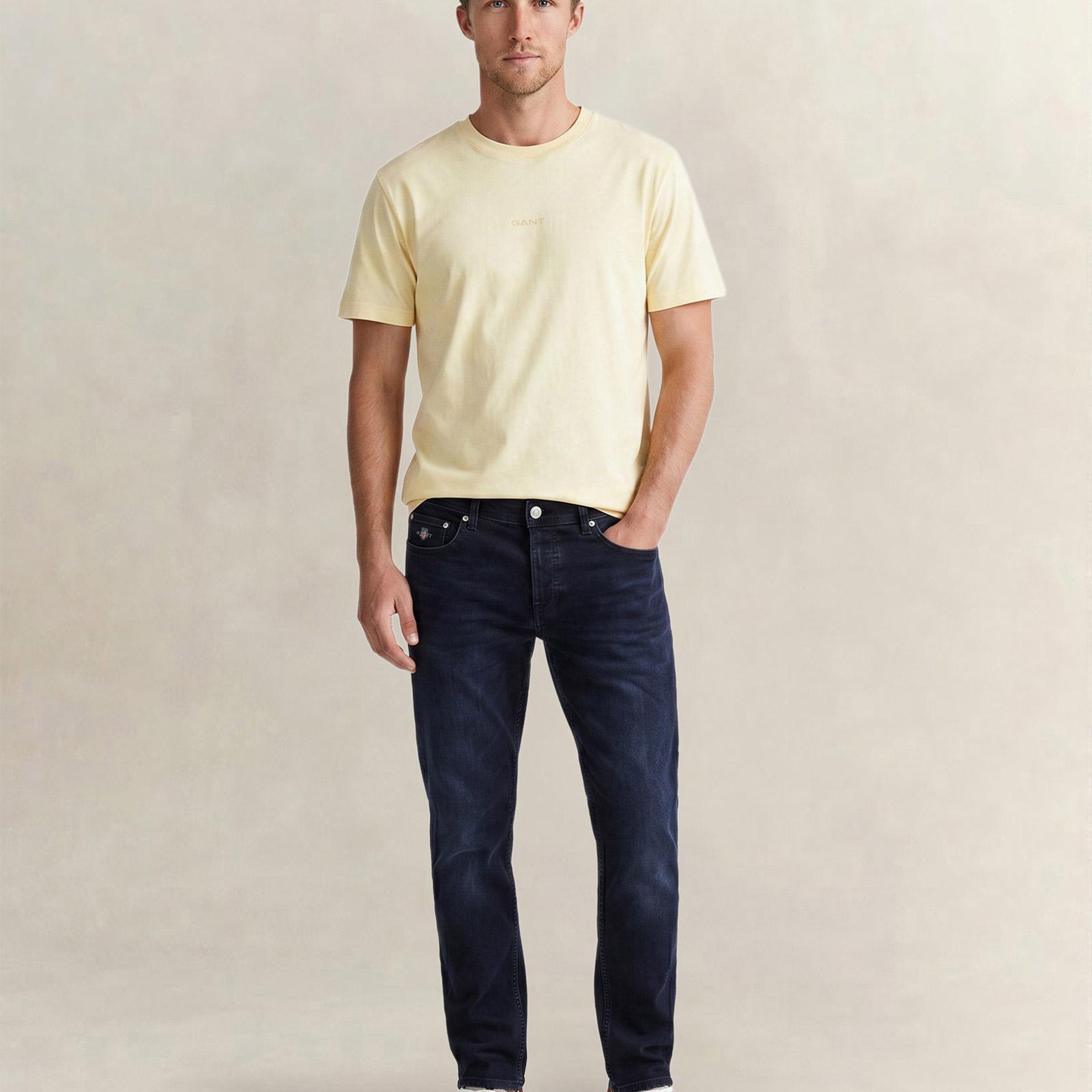 GANT Erkek Lacivert Regular Fit Logolu Jean