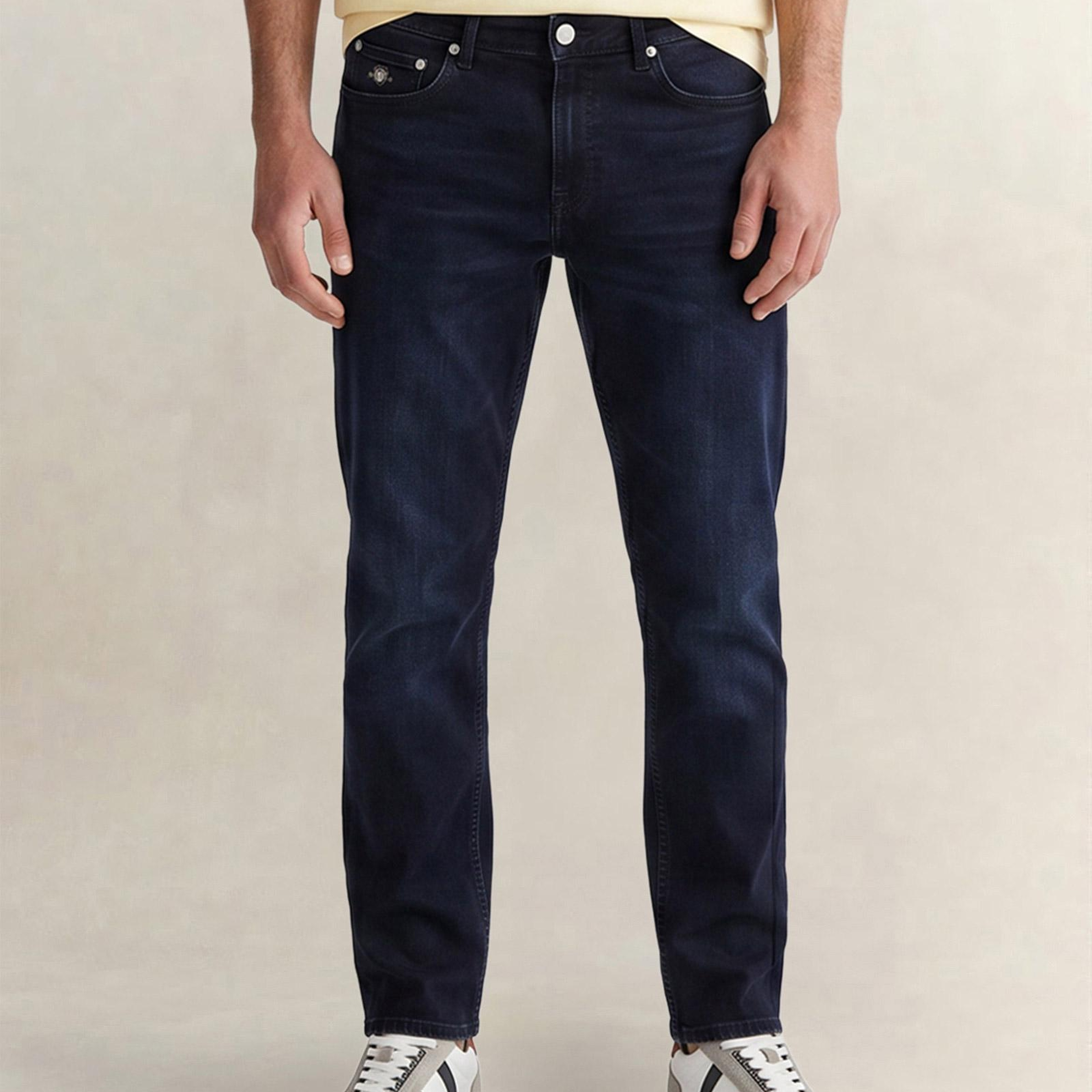 GANT Erkek Lacivert Regular Fit Logolu Jean