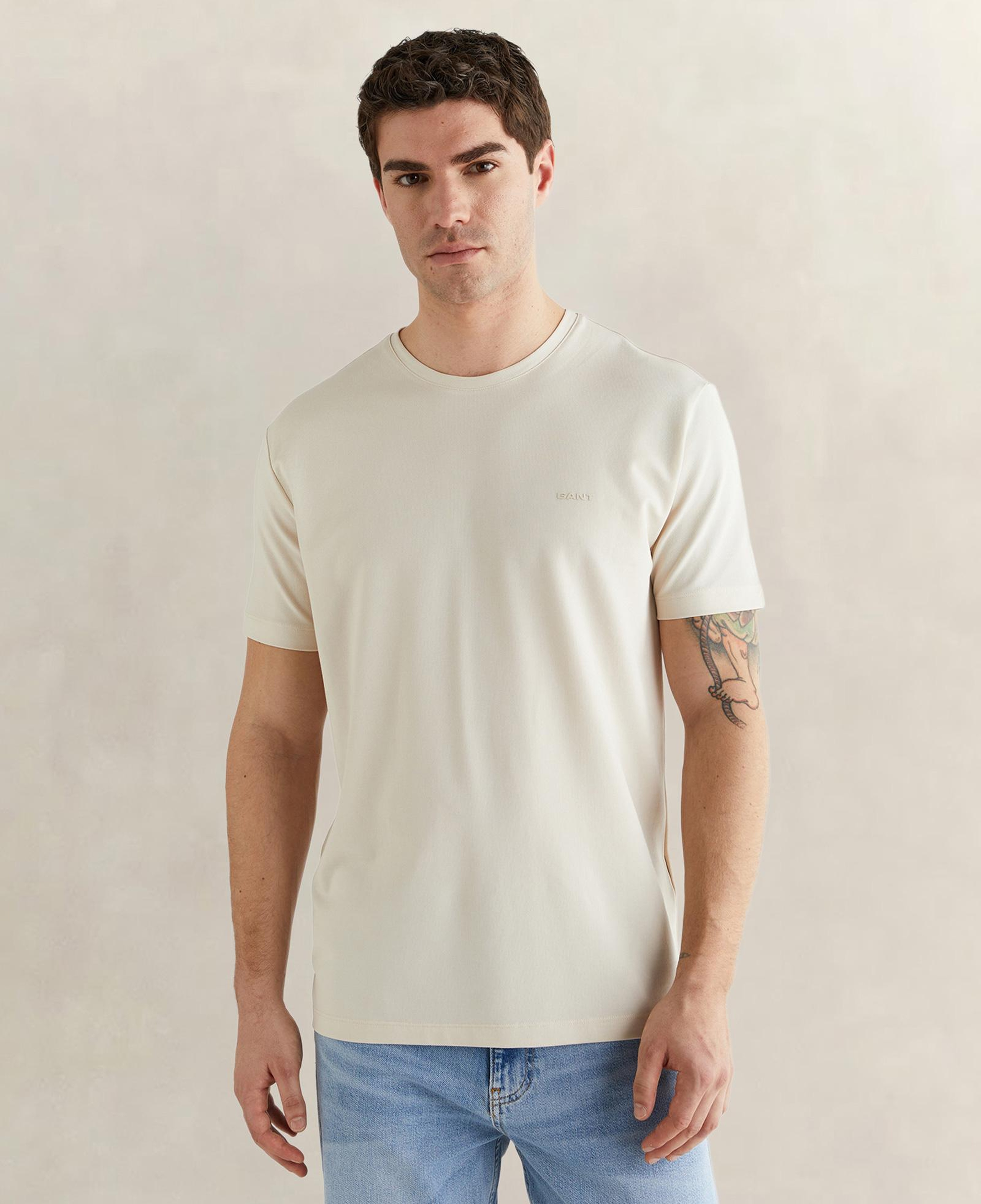 GANT Erkek Bej Kısa Kollu T-Shirt