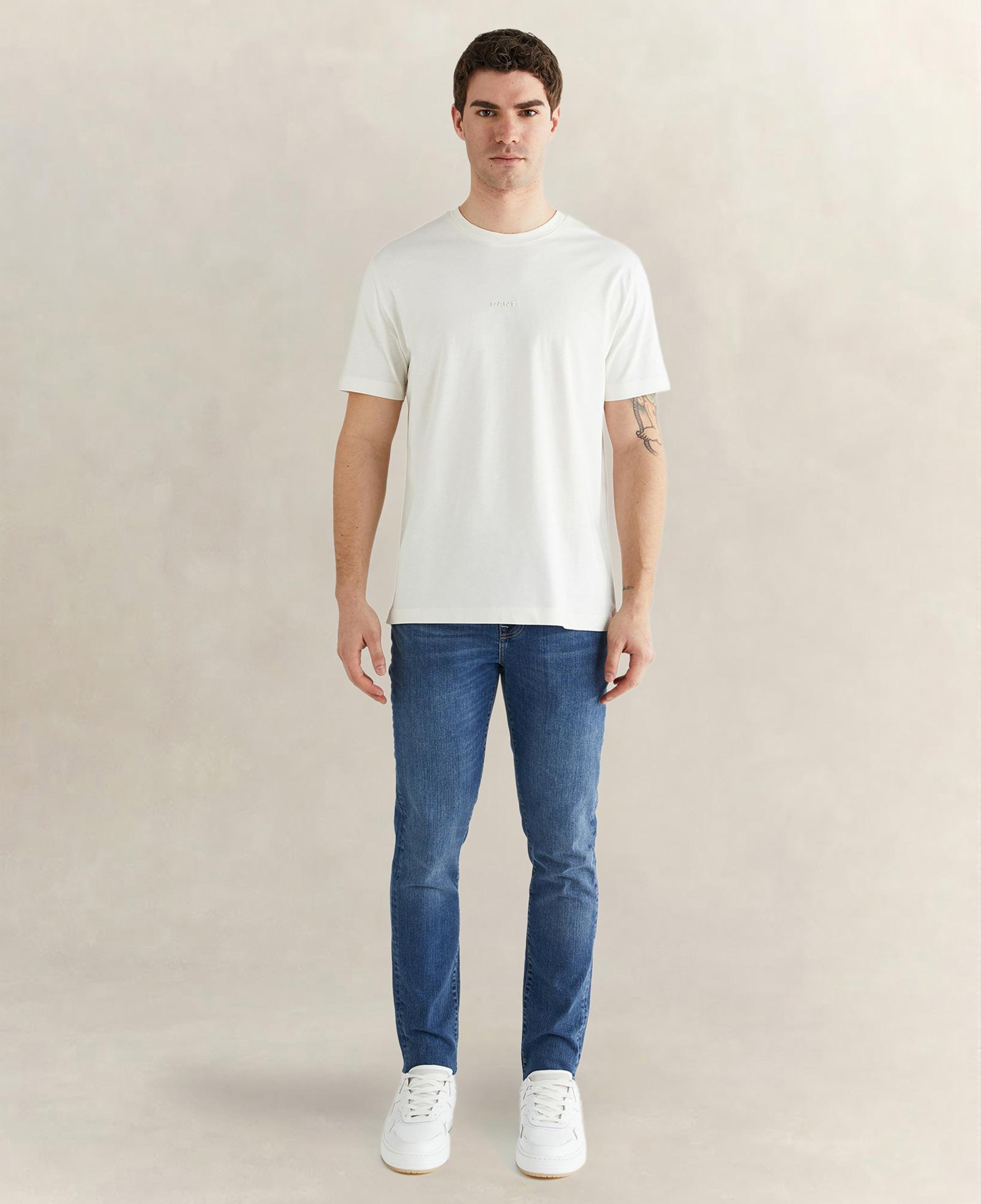 GANT Erkek Beyaz Kısa Kollu T-Shirt
