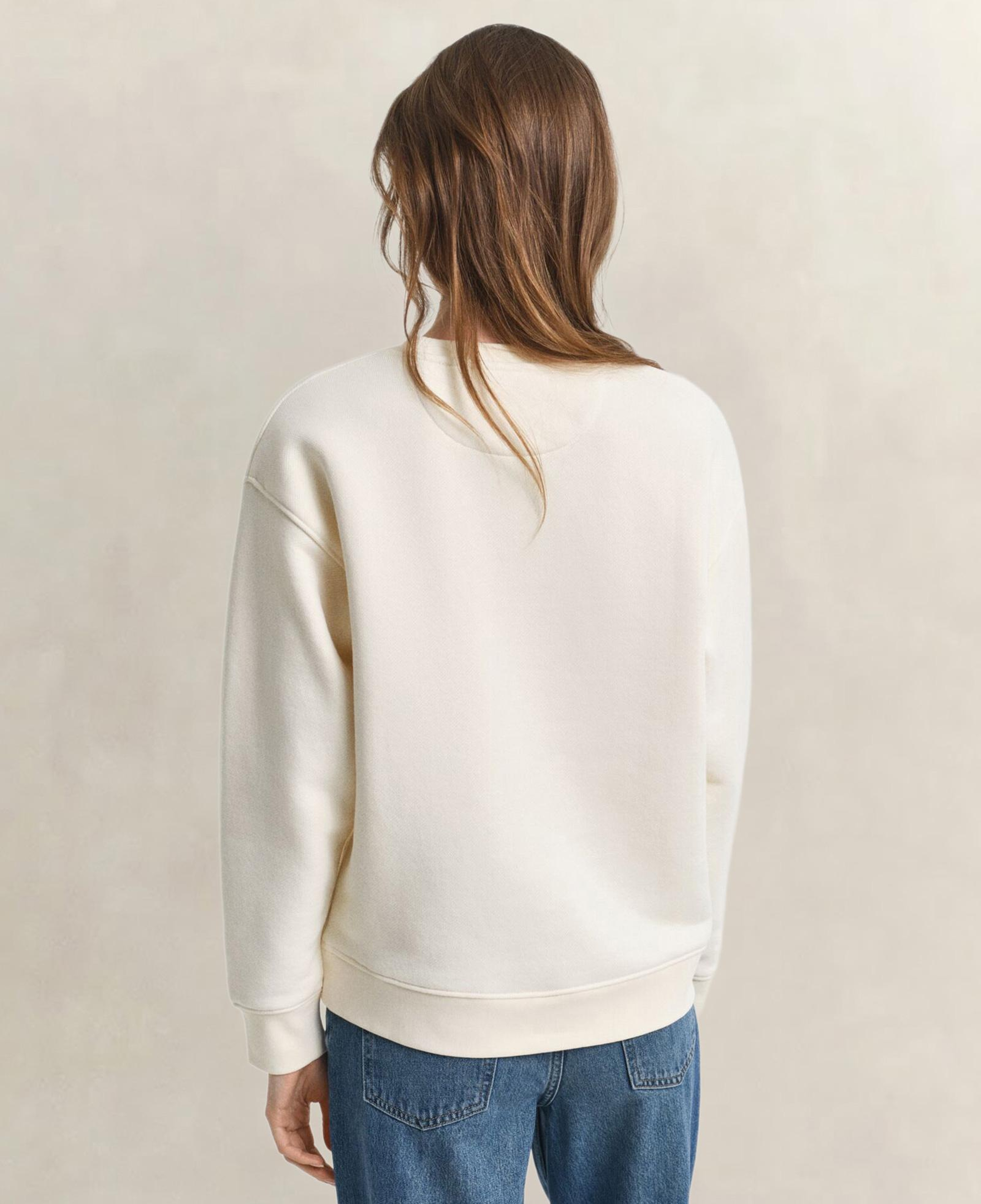GANT Kadın Krem Relaxed Fit Bisiklet Yaka Sweatshirt
