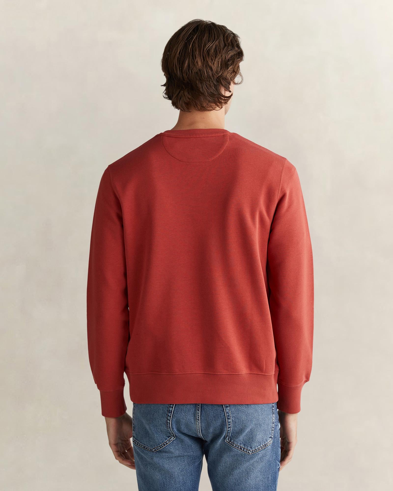 GANT Erkek Kırmızı Regular Fit Bisiklet Yaka Sweatshirt