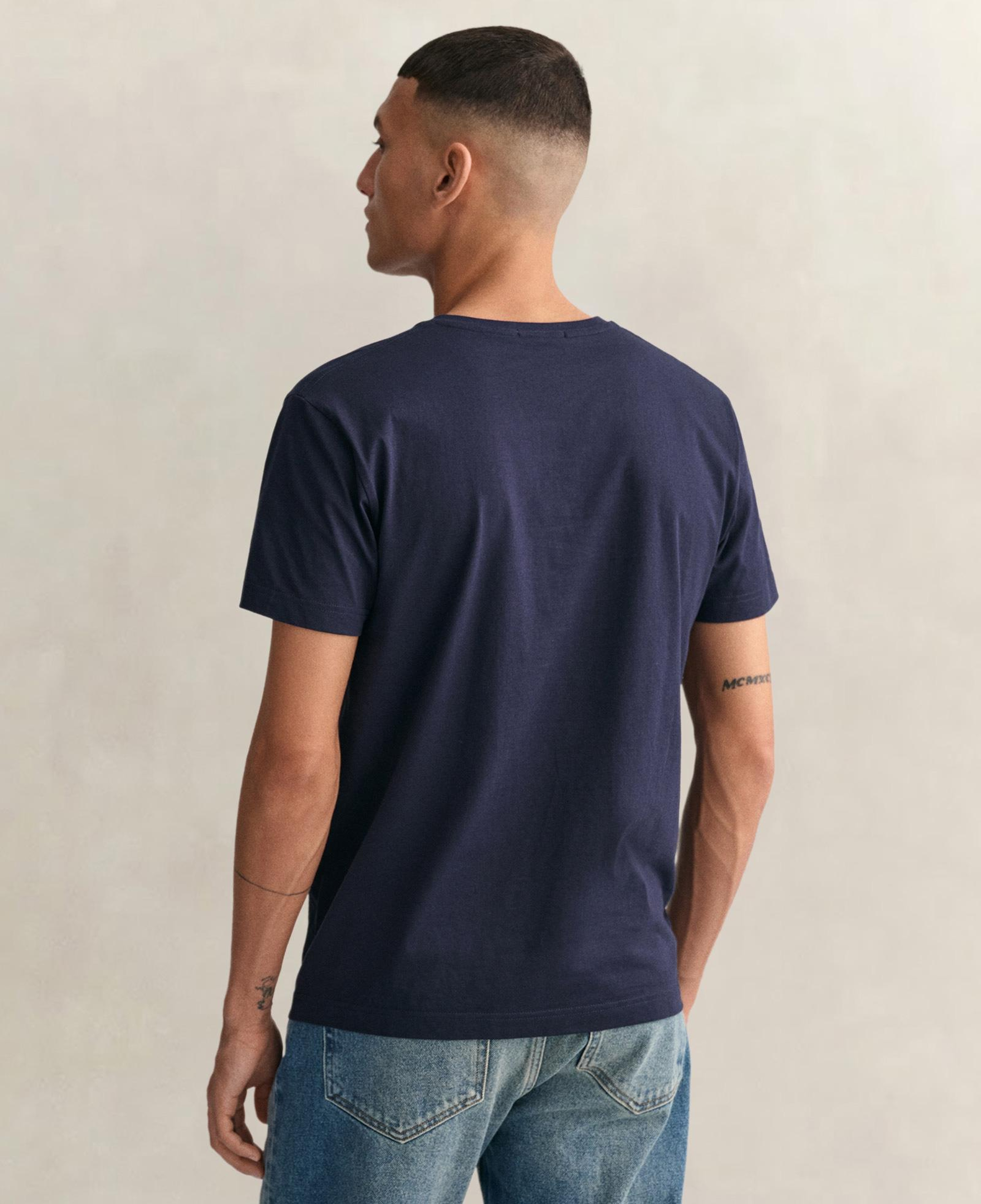 GANT Erkek Lacivert Slim Fit V Yaka T-Shirt