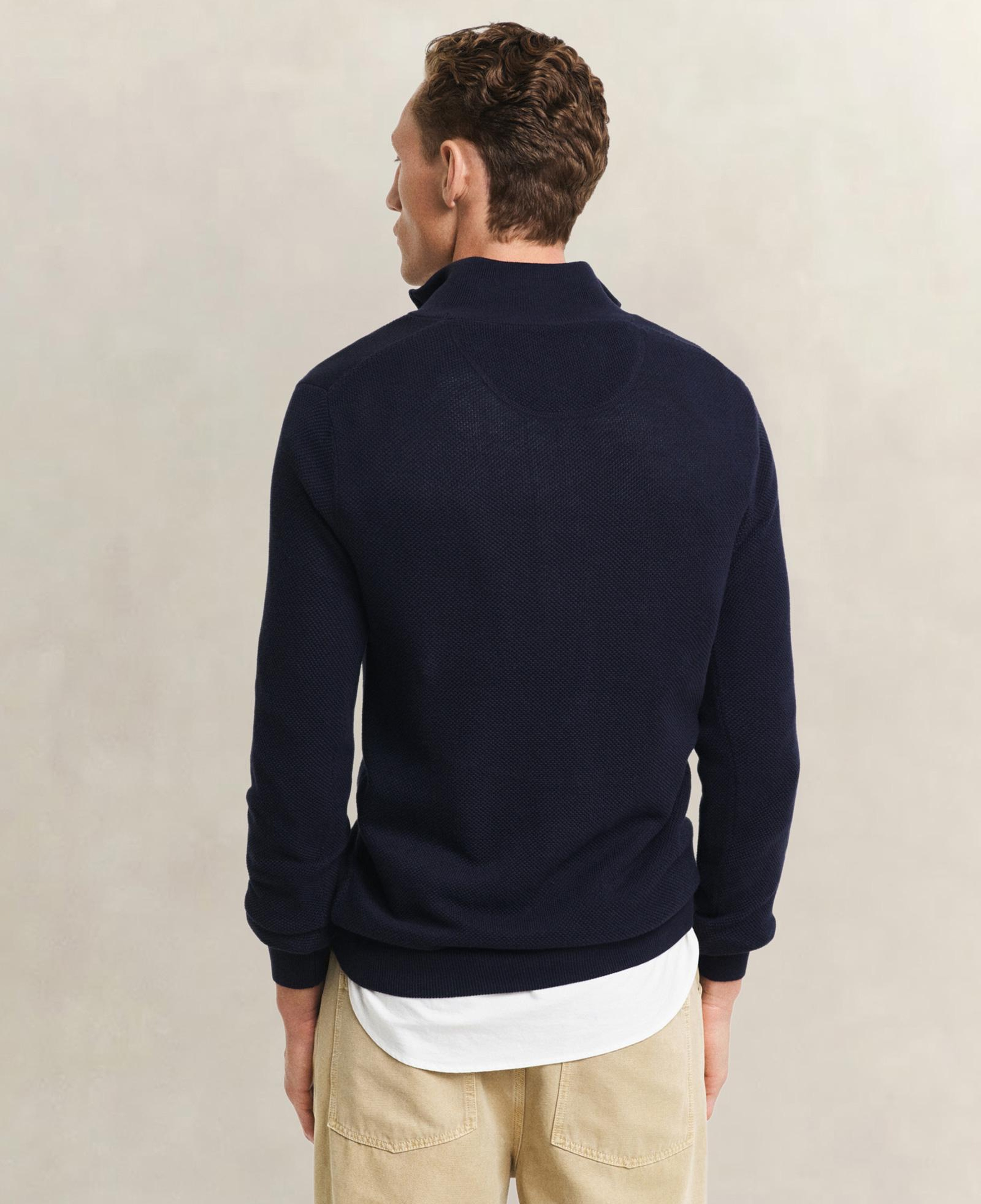 GANT Erkek Lacivert Regular Fit Yarım Fermuarlı Kazak
