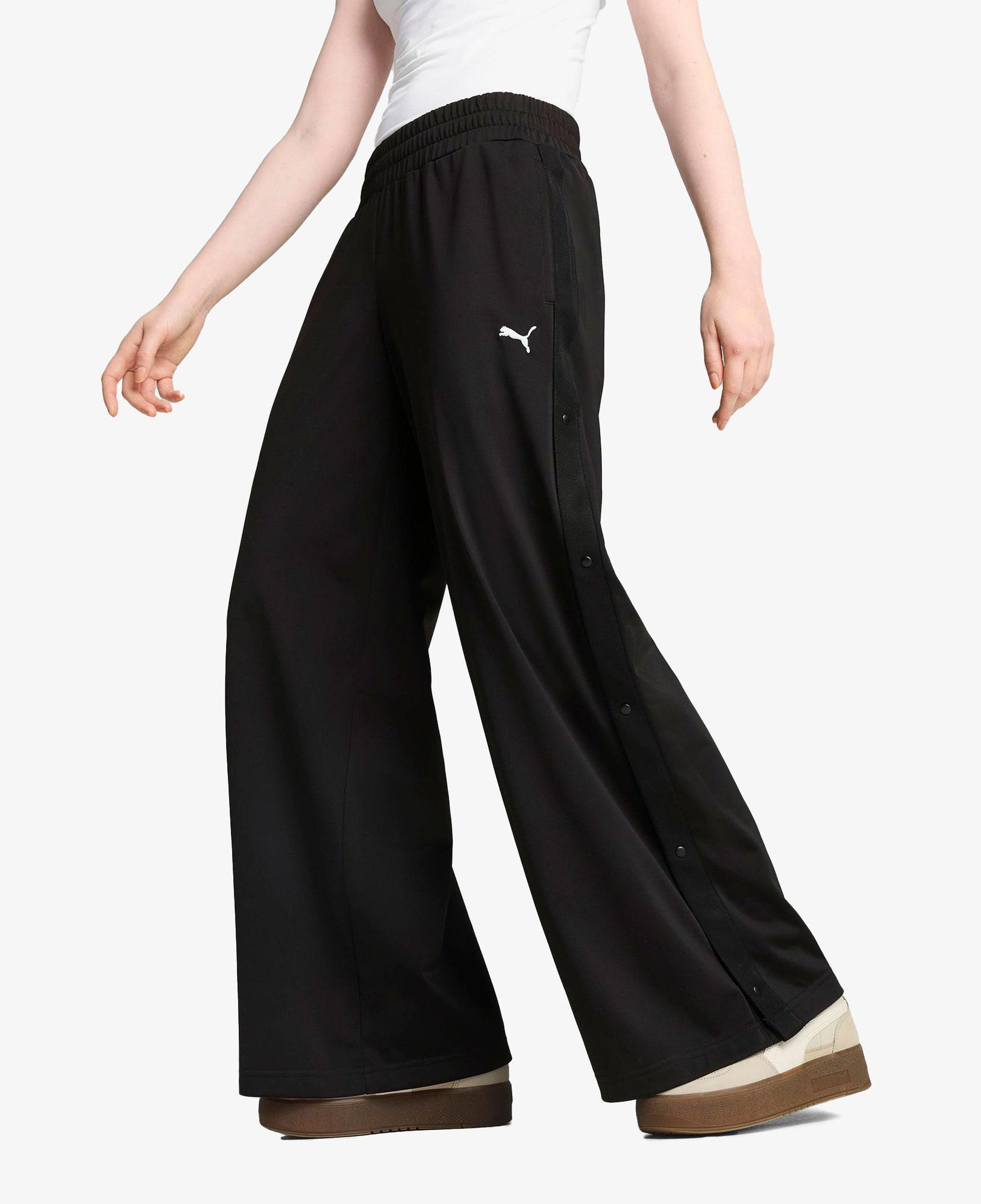 Puma Wardrobe Essentials Low Rise Kadın Siyah Popper Eşofman Altı