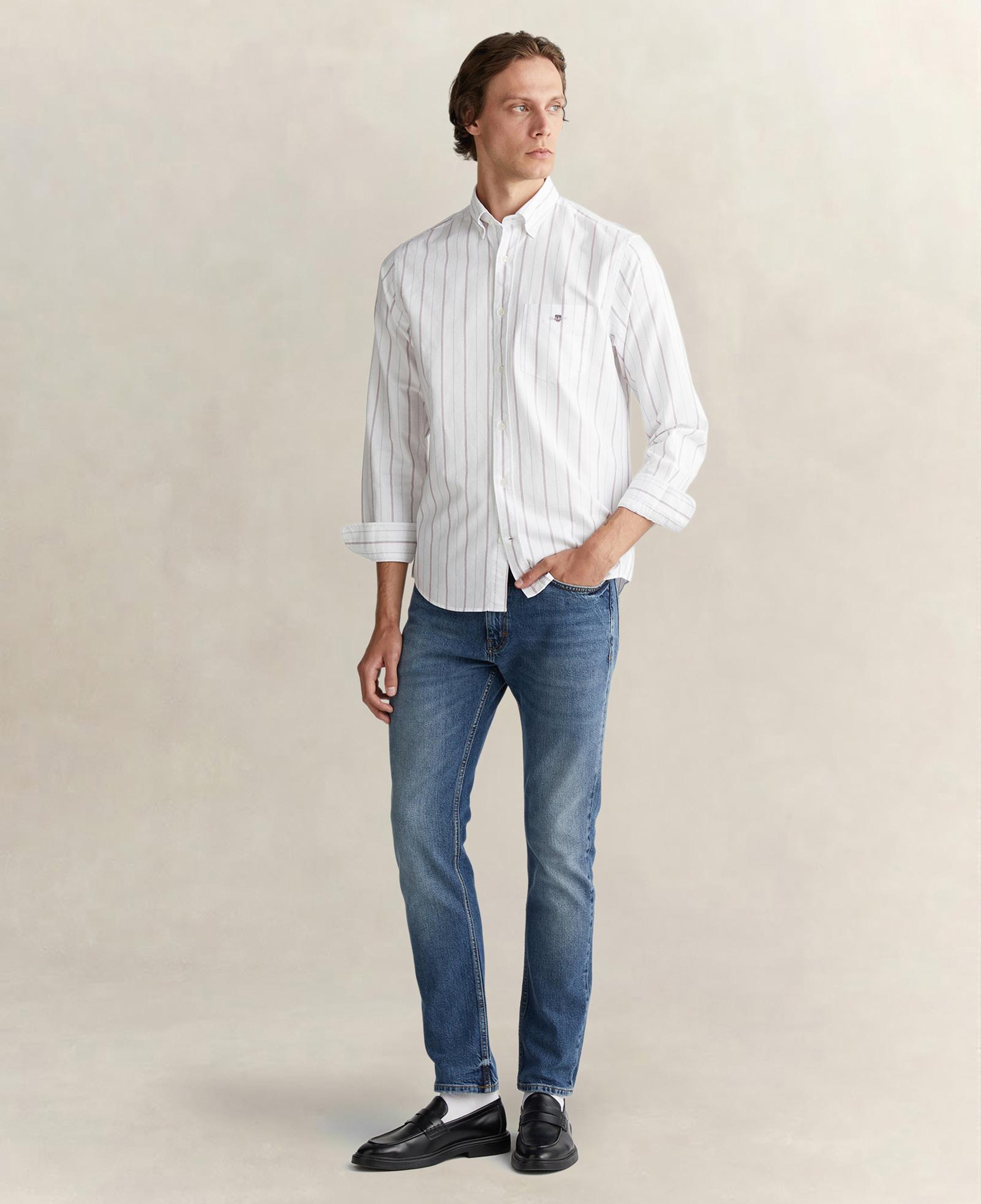 GANT Erkek Beyaz Regular Fit Düğmeli Gömlek