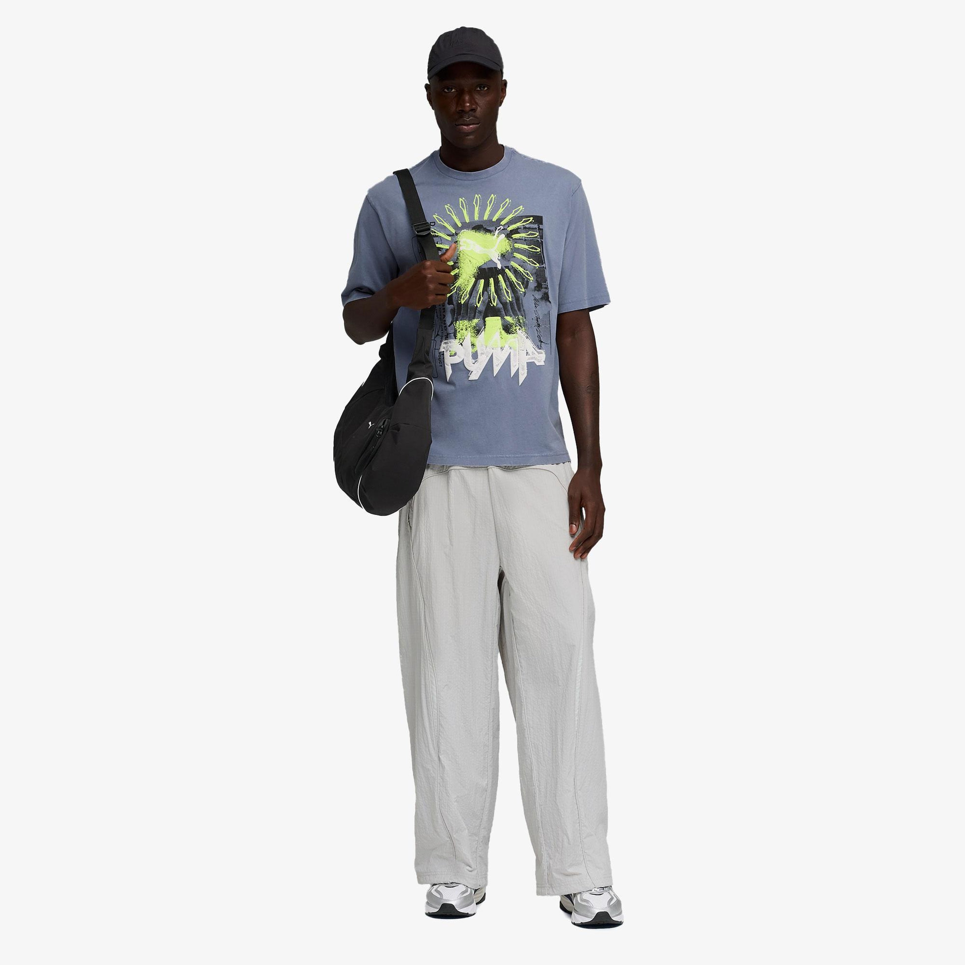 Puma Graphic Erkek Gri T-Shirt