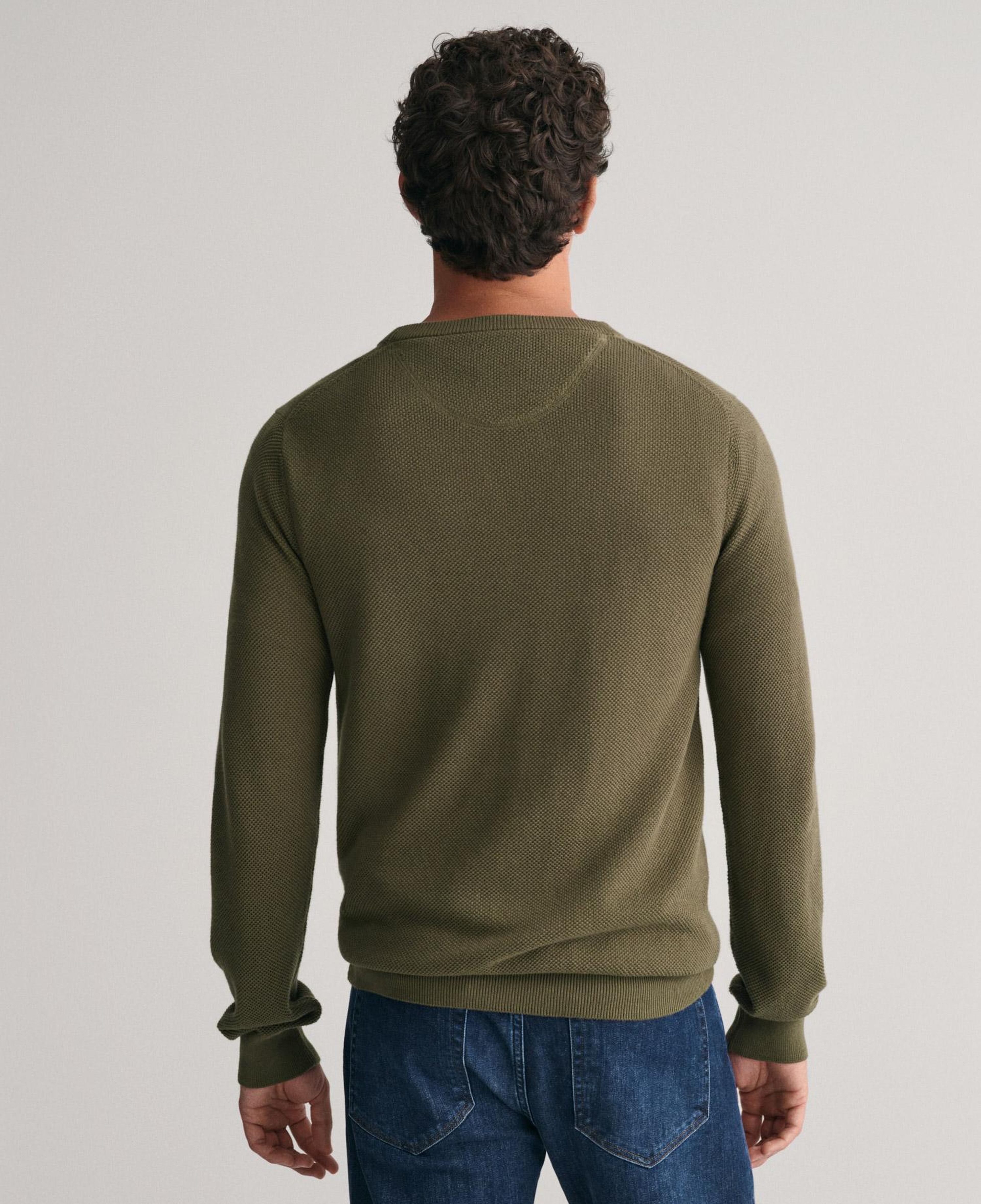 GANT Erkek Yeşil Regular Fit Bisiklet Yaka Kazak