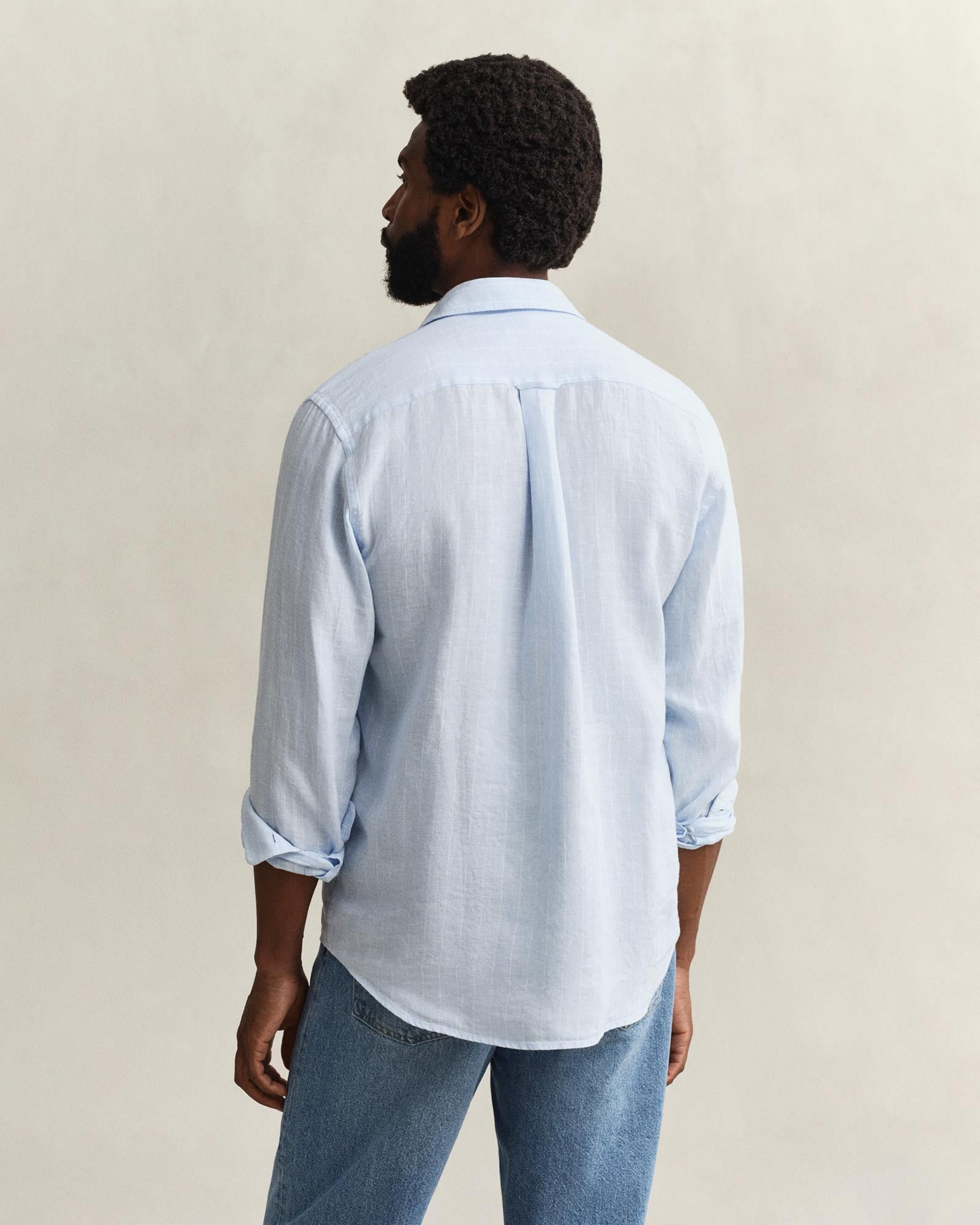 GANT Erkek Mavi Regular Fit Çizgili Gömlek