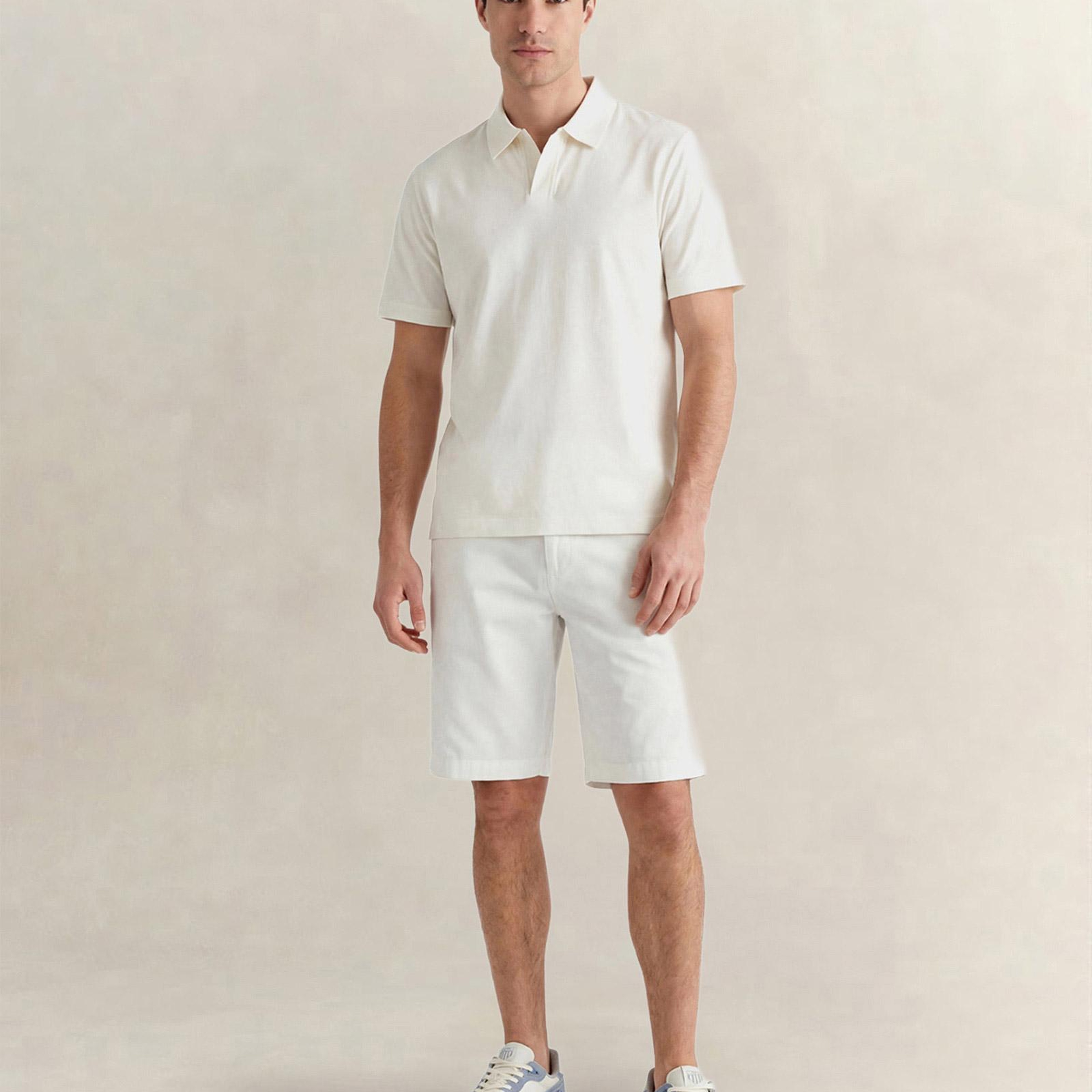GANT Erkek Beyaz Regular Fit Polo Yaka T-Shirt