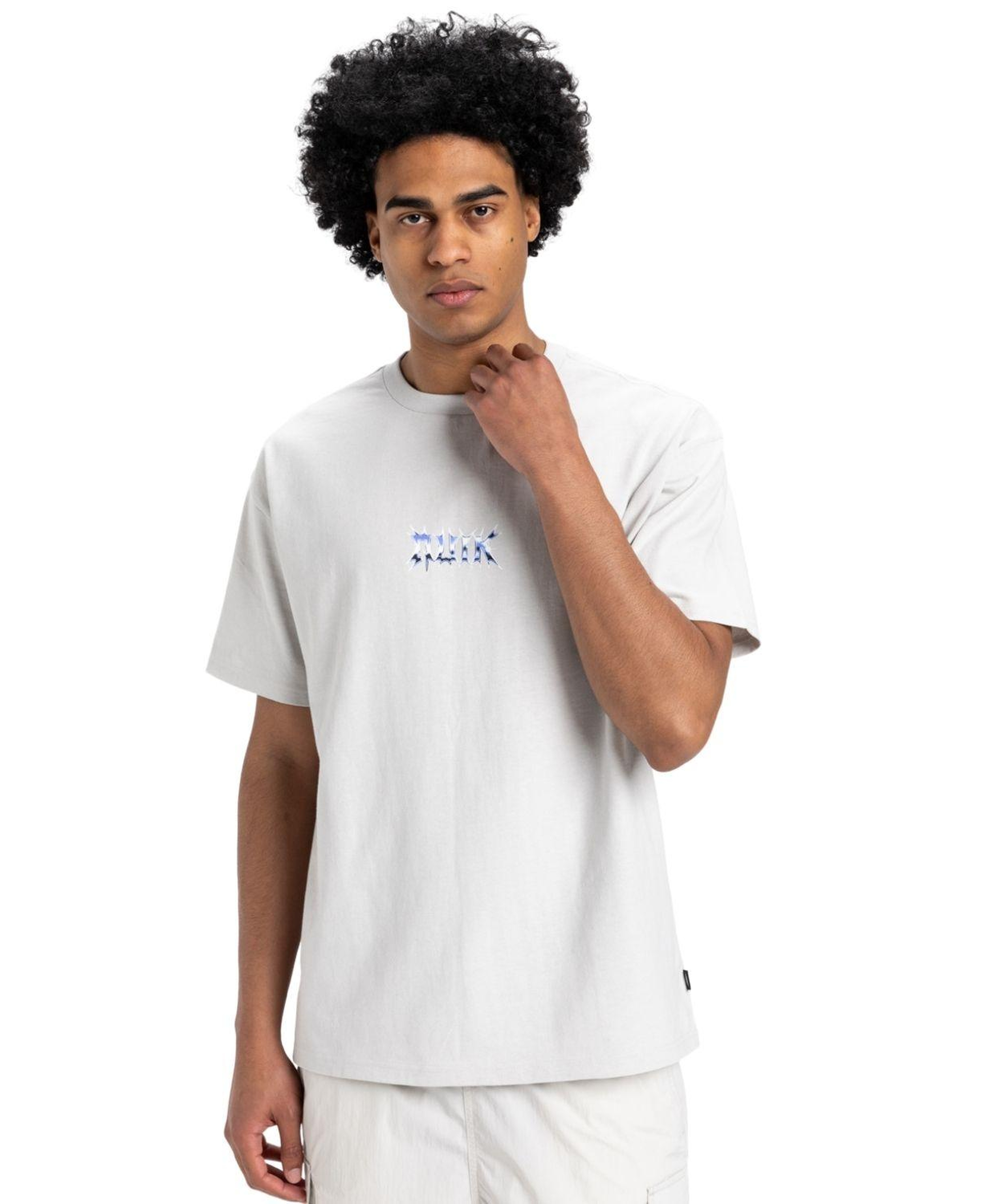 Quiksilver Mercury Chrome Lightning Erkek Beyaz Tişört