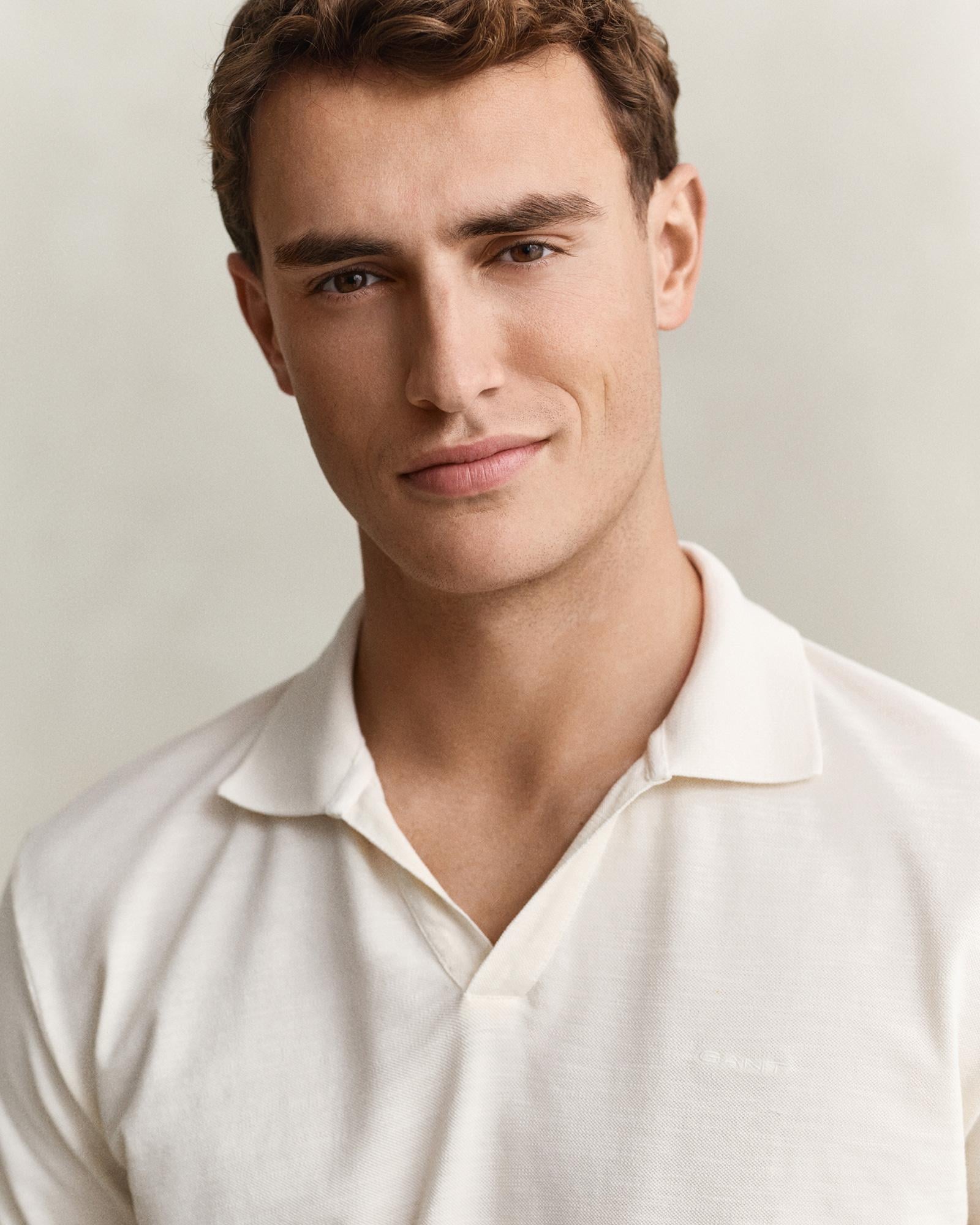 GANT Erkek Krem Regular Fit Polo Yaka T-Shirt